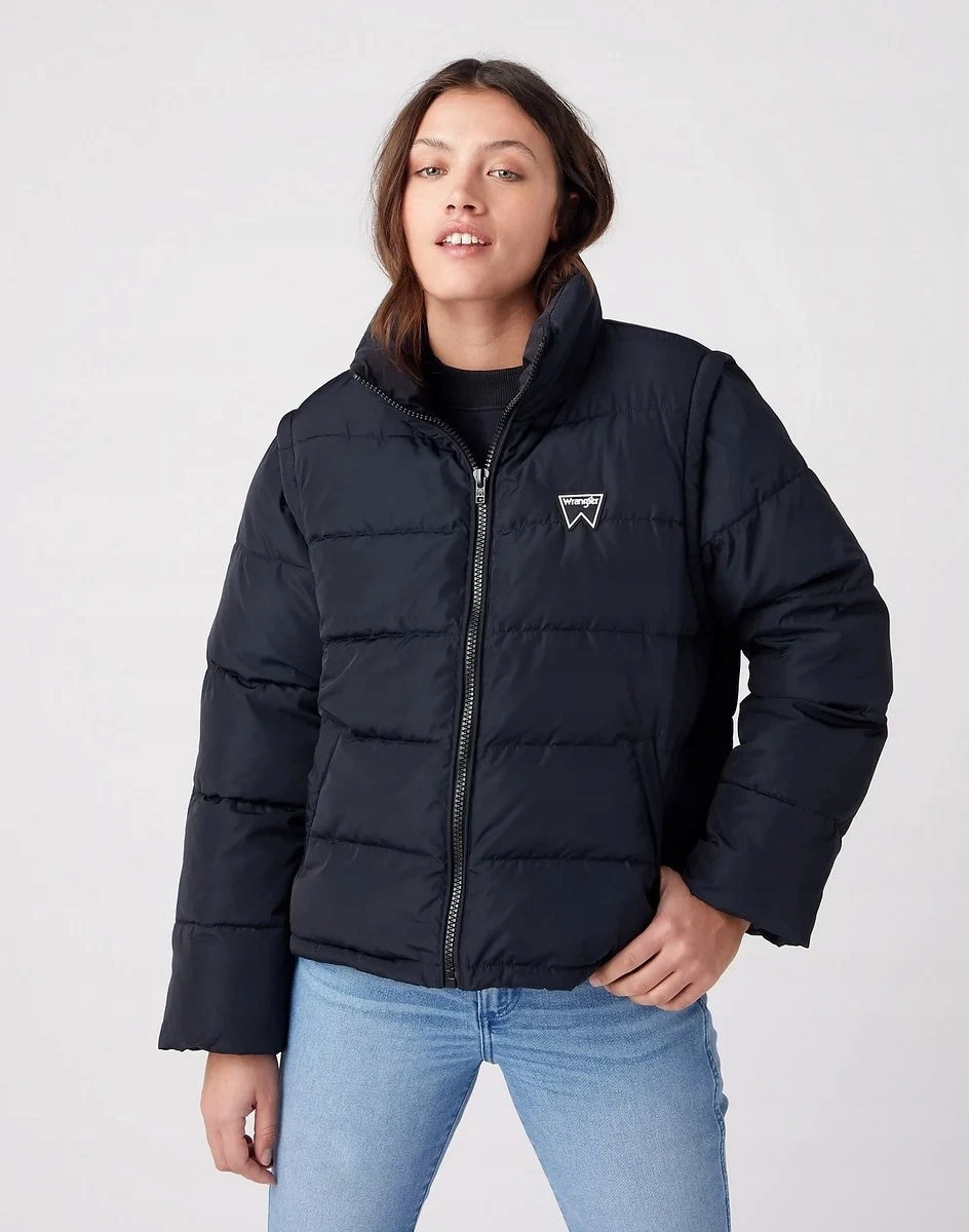Dámská péřová bunda Wrangler Short Puffer Black W4R9YJ100 XL