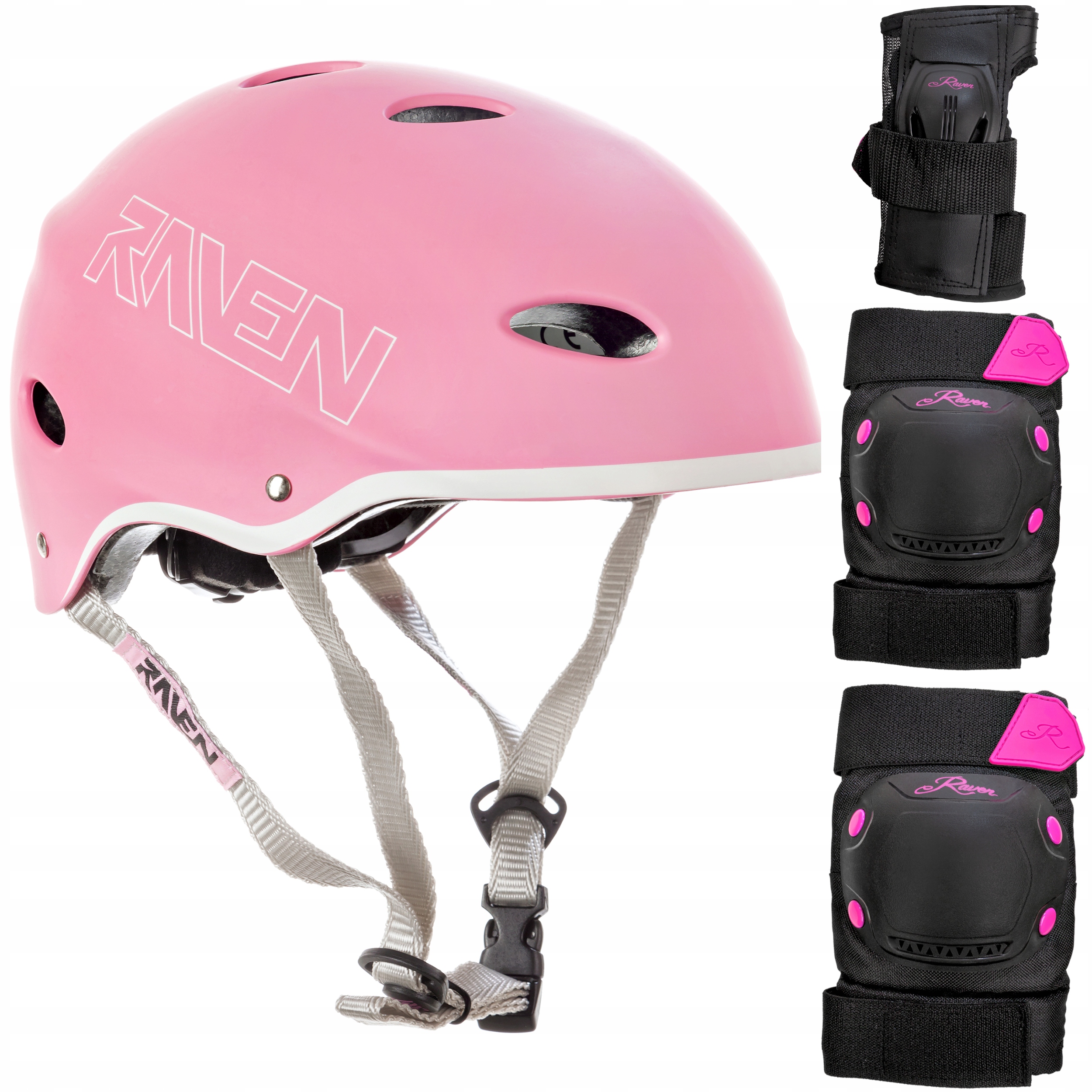 

Zestaw Raven Kask F511 Pink S +Ochraniacze S