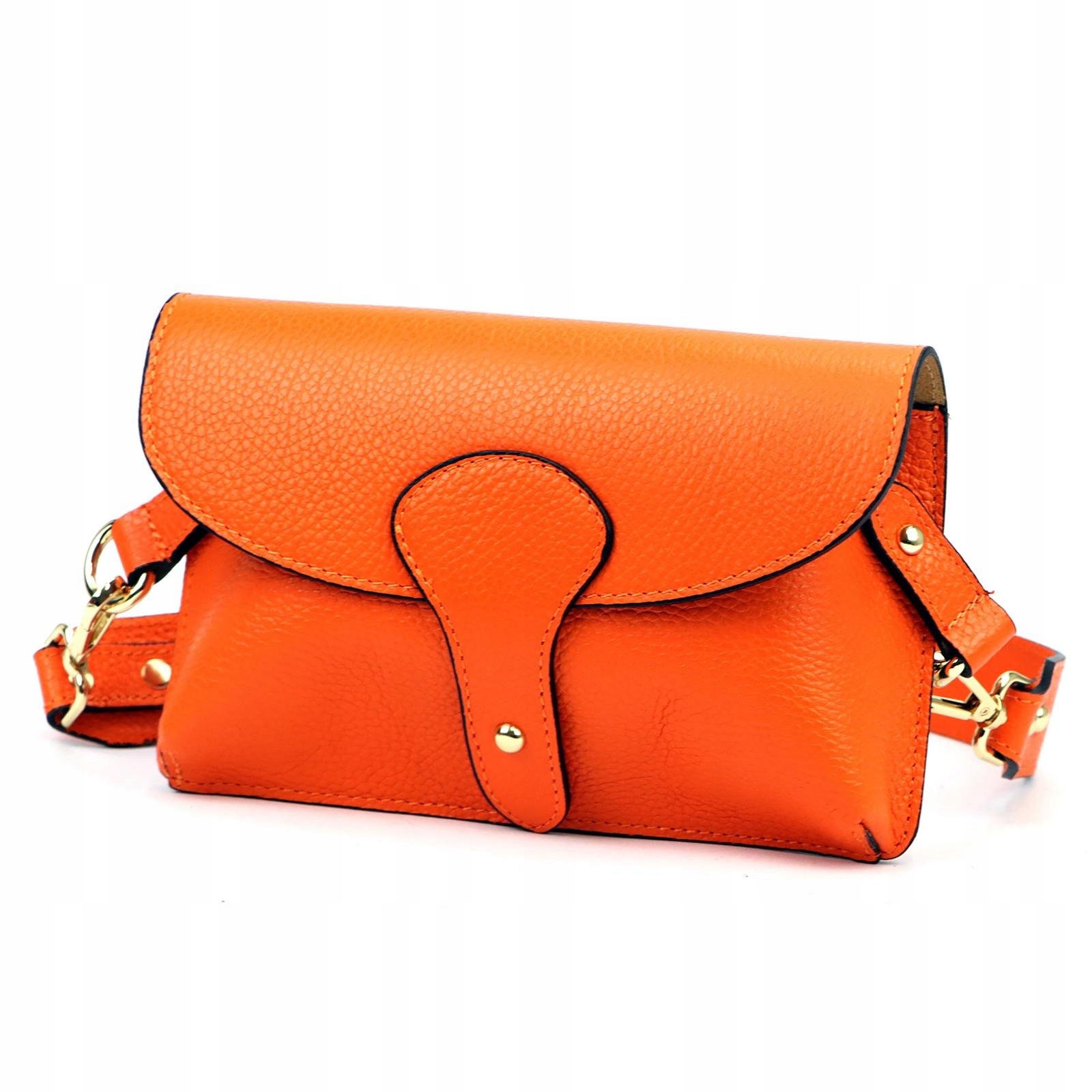Dámská kabelka přes rameno kožená oranžová na telefon Luka