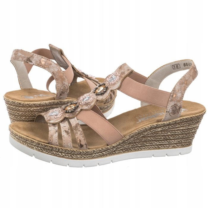 Dámská obuv Sandály na podpatku Rieker Růžová 619B2-31 Pink