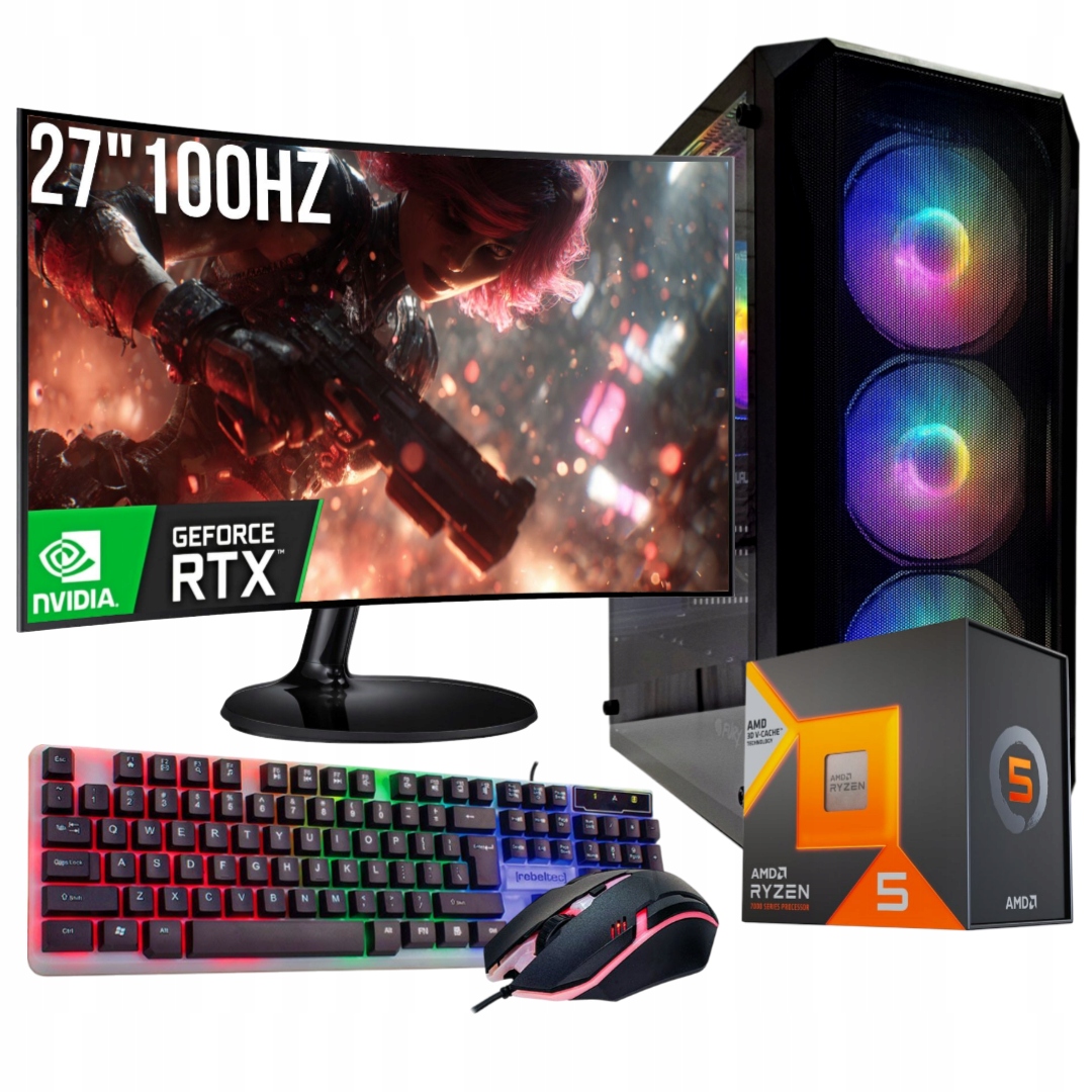 Herní Set Technotronix R5 8400F/32GB/RTX5070/1TB SSD/W11/27"100Hz