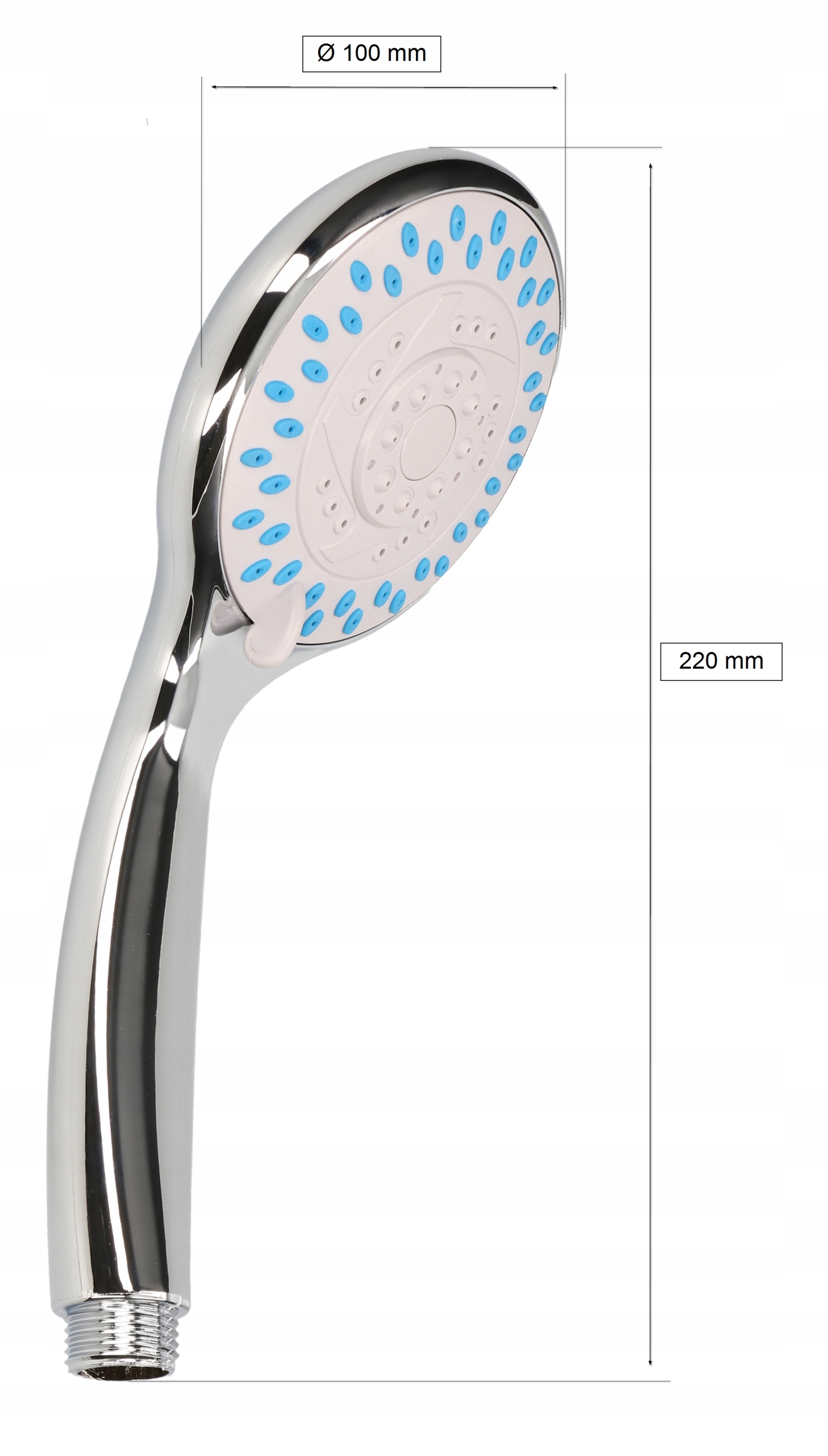 SŁUCHAWKA PRYSZNICOWA 220X100 MM 5-FUNKCYJNA CHROM Linia -