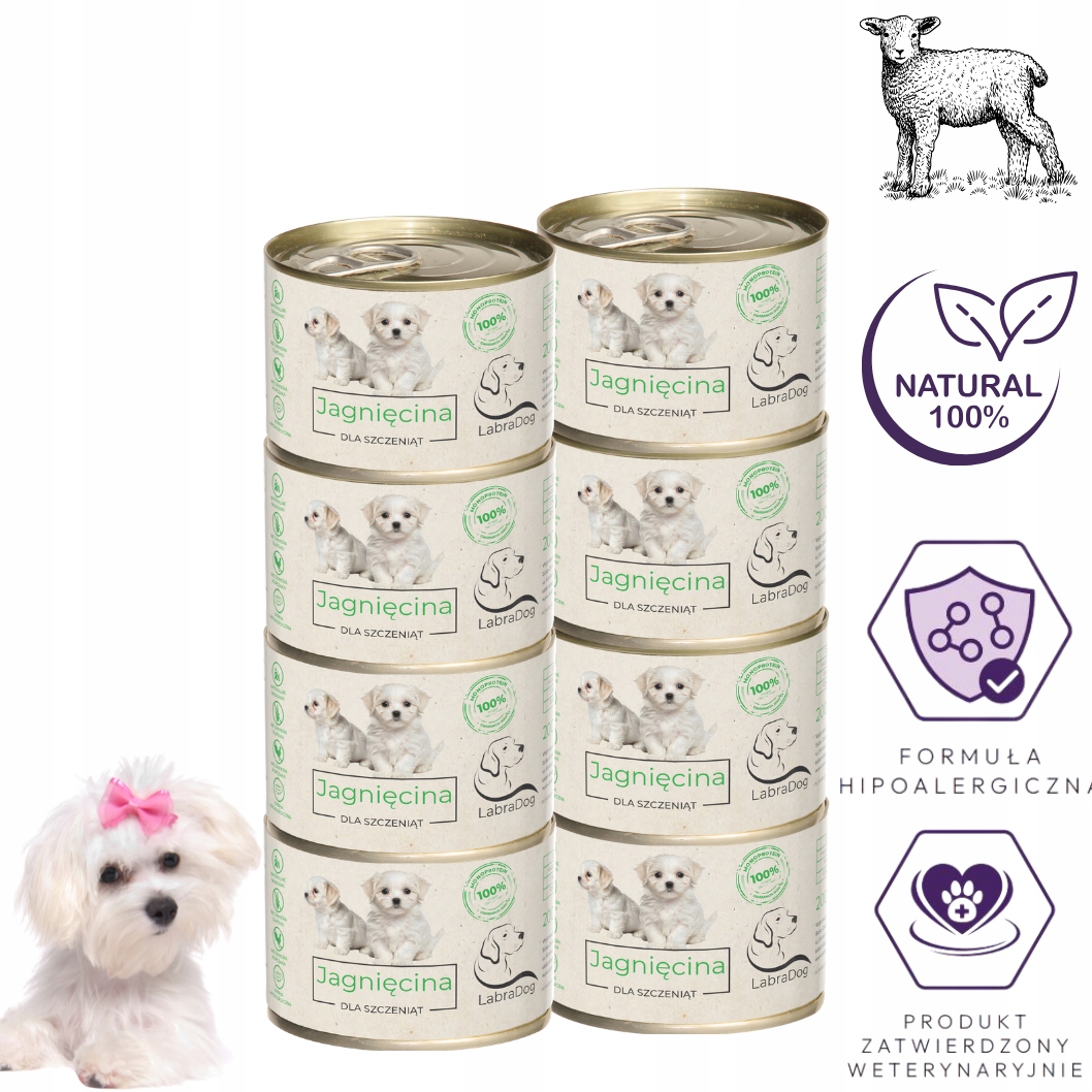 LabraDog Puppy 100% jehněčí hypoalergenní krmivo na slzné skvrny 8x200g