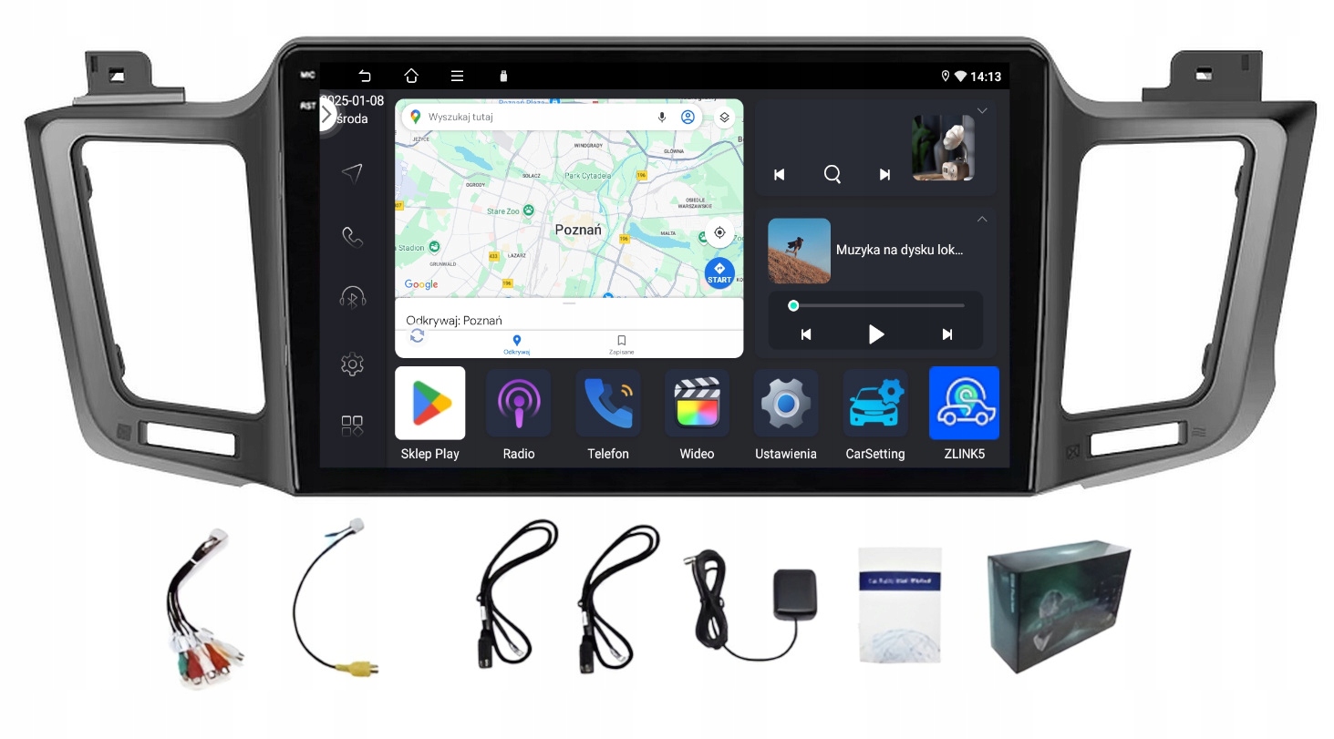 Rádio Navigace Android Gps Toyota RAV4 2013-2018 Wifi Carplay Usb 4GB 64GB