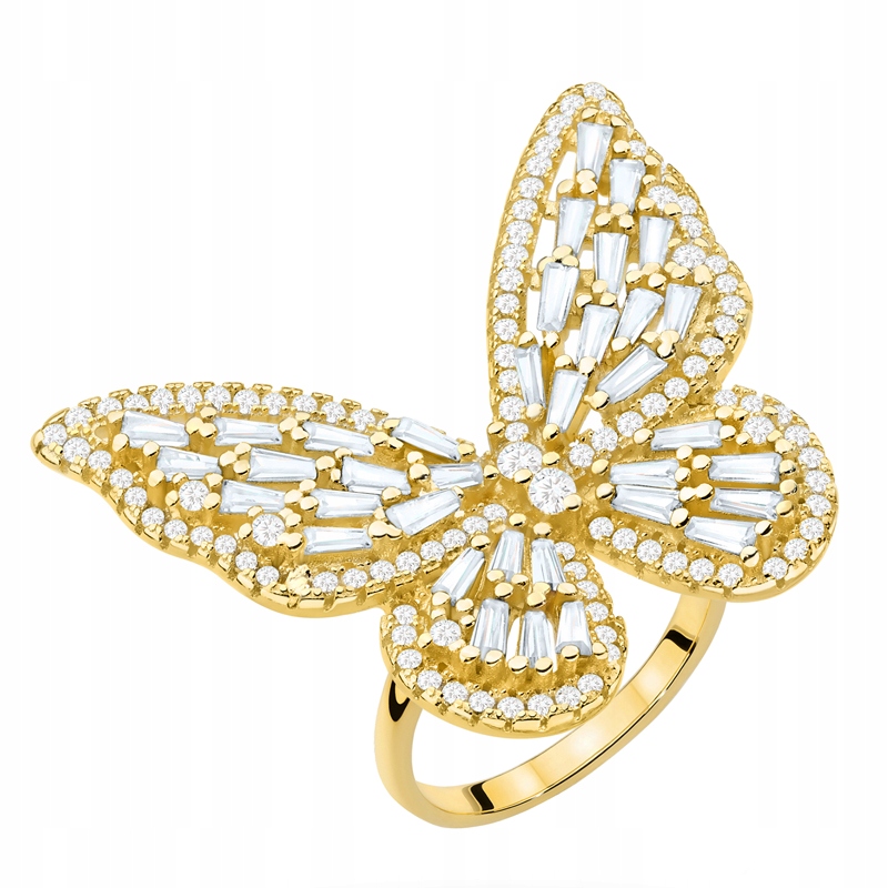 Stříbrný Prstýnek ryzost 925 Motýl s bílými kubickými zirkony vel. 14