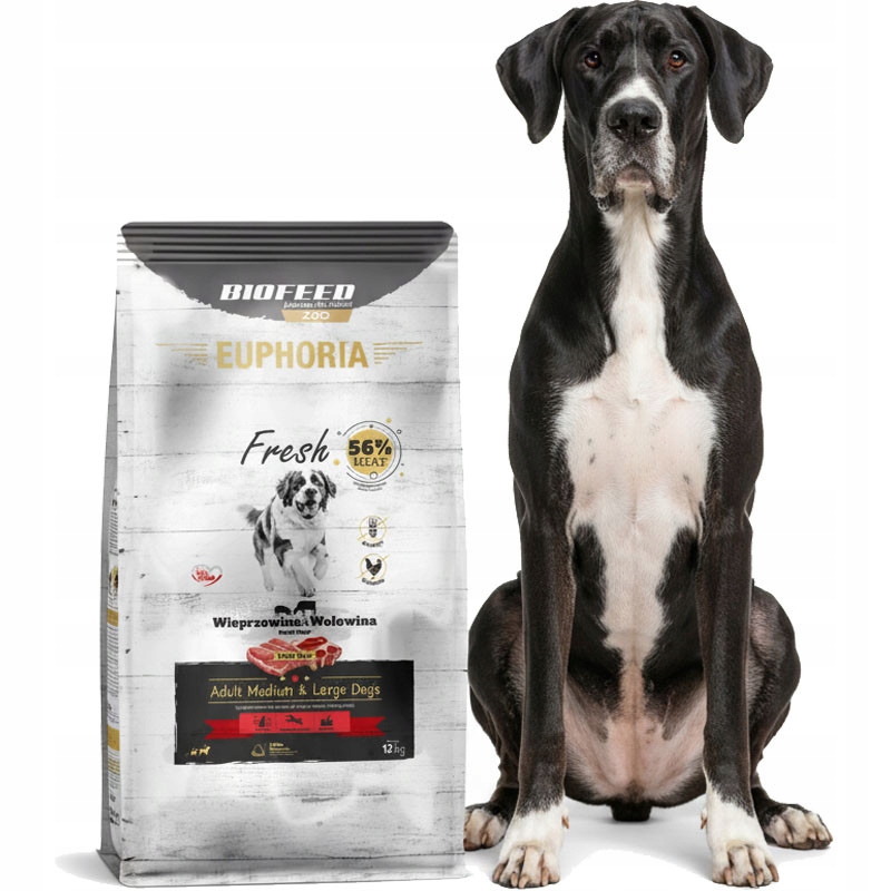 Levně Biofeed Hovězí Vepřové Maso Adult 12kg Euphoria Fresh Meat Beef Pork
