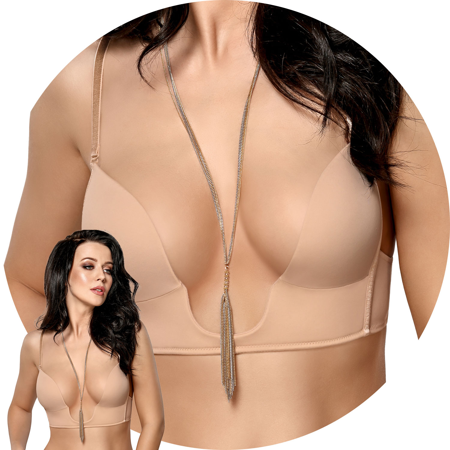 Gorsenia G025 beżowy 80C Biustonosz push-up