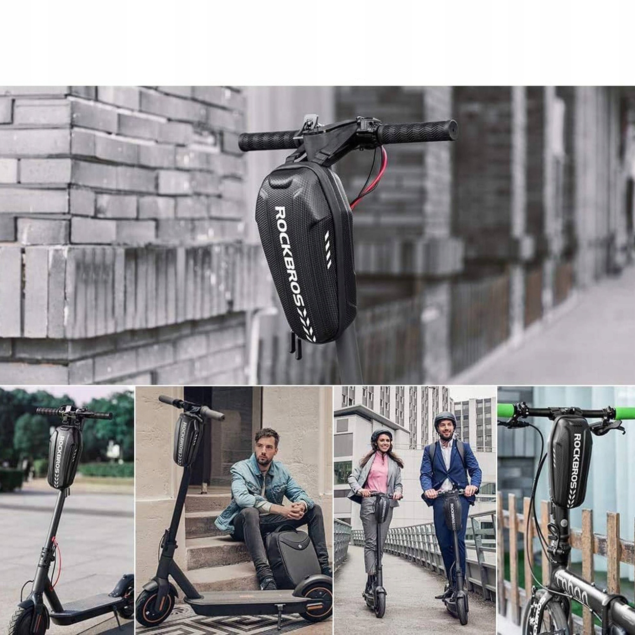 ROCKBROS TORBA ROWEROWA SAKWA NA KIEROWNICĘ RAMĘ HULAJNOGĘ 3l WODOODPORNA Kolor czarny