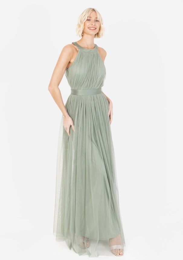 Anaya Dámské Zelené Šaty S Tylem Plus Size 58 6FA