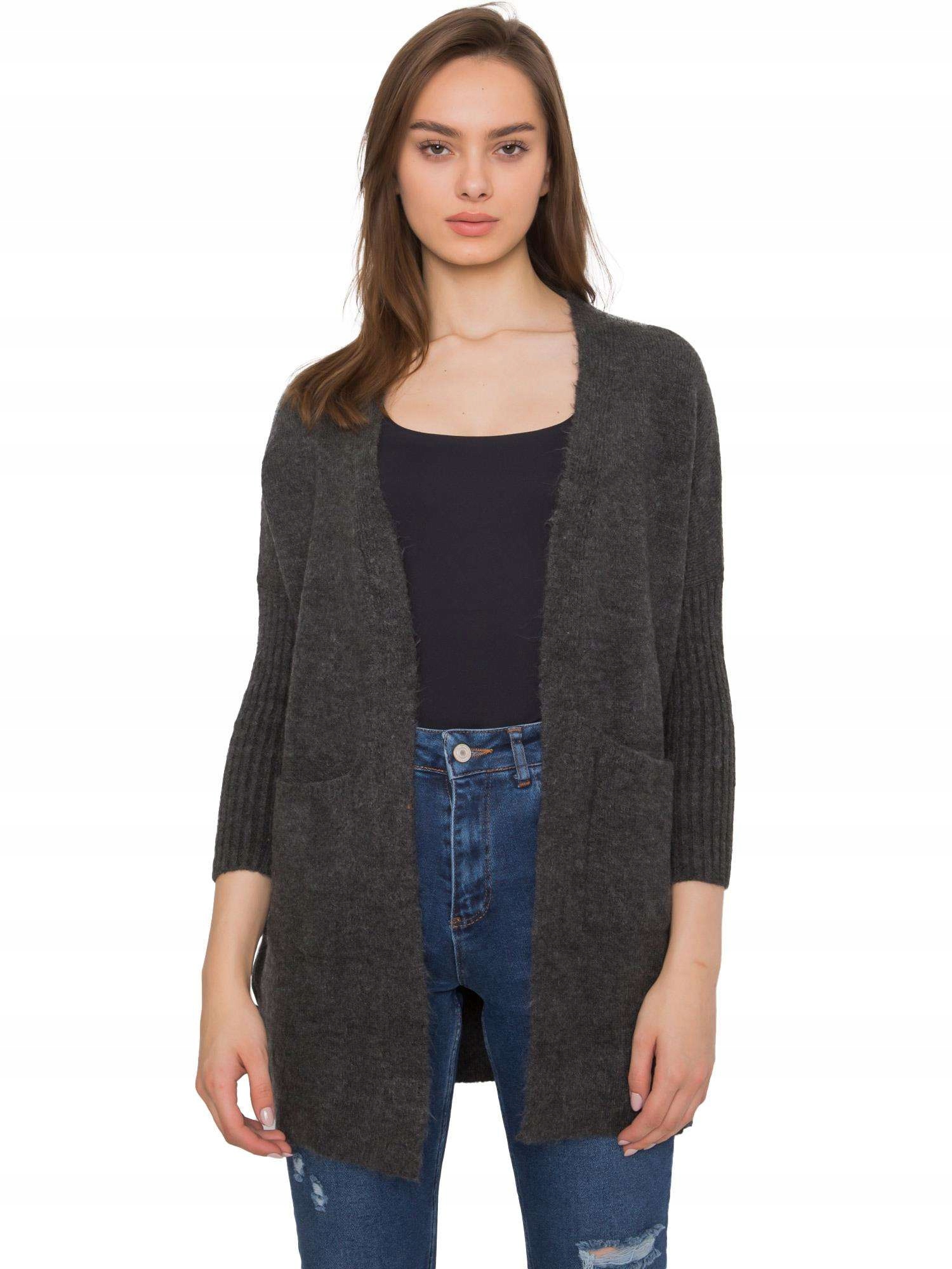 

Sweter Damski z kieszeniami bez zapięcia