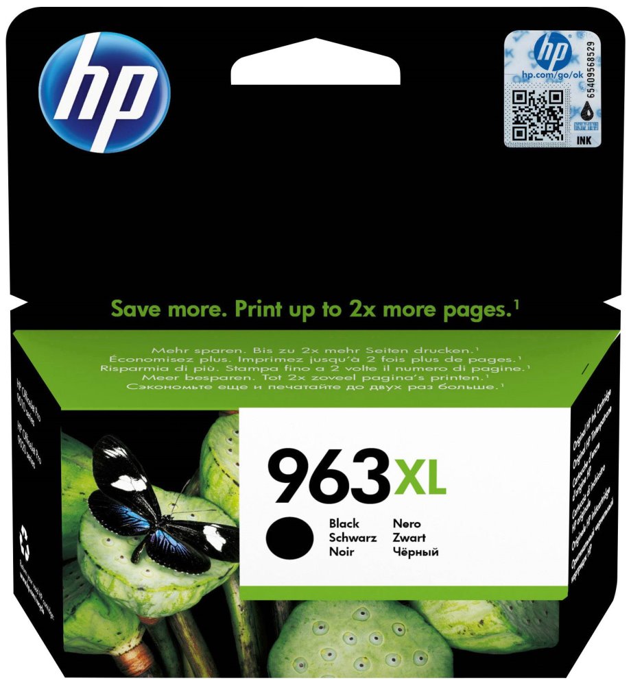 Inkoustová náplň Hp 963XL černá (black, 2000p) pro Hp OfficeJet Pro 9010, 9