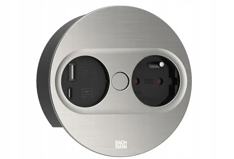 Bachmann TWIST2 ROUND PUSH 1gn.UTE+USB k.Inox Marka Bachmann