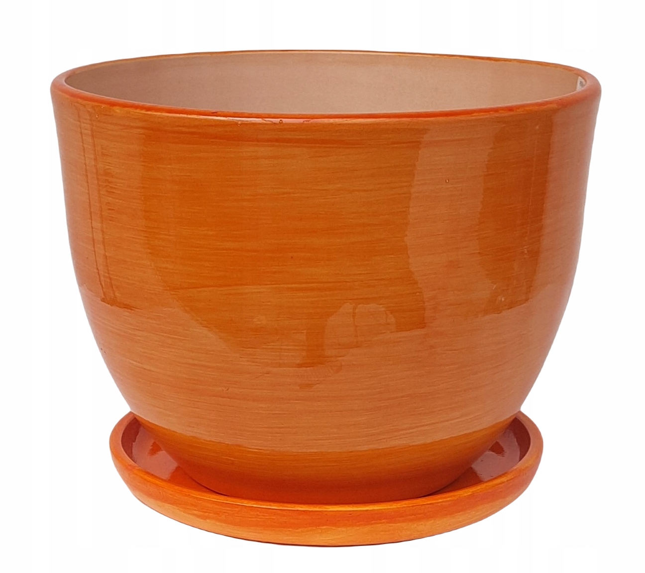 

Doniczka Osłonka Ceramiczna Z Podstaw Pomarańczowa