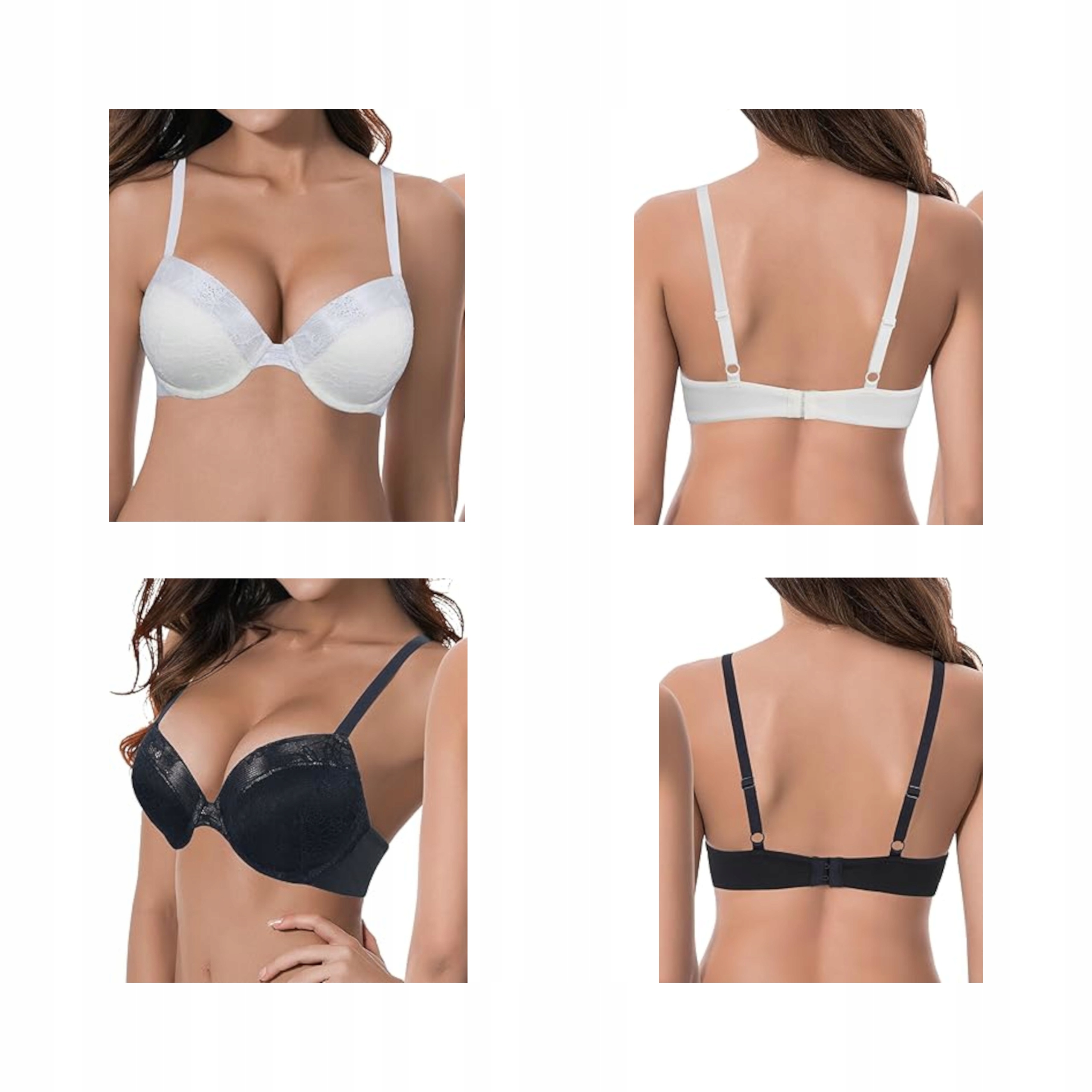 Sada 2 Podprsenek Curve Muse S Krajkovými Kosticemi, Černá, Krémová 95C