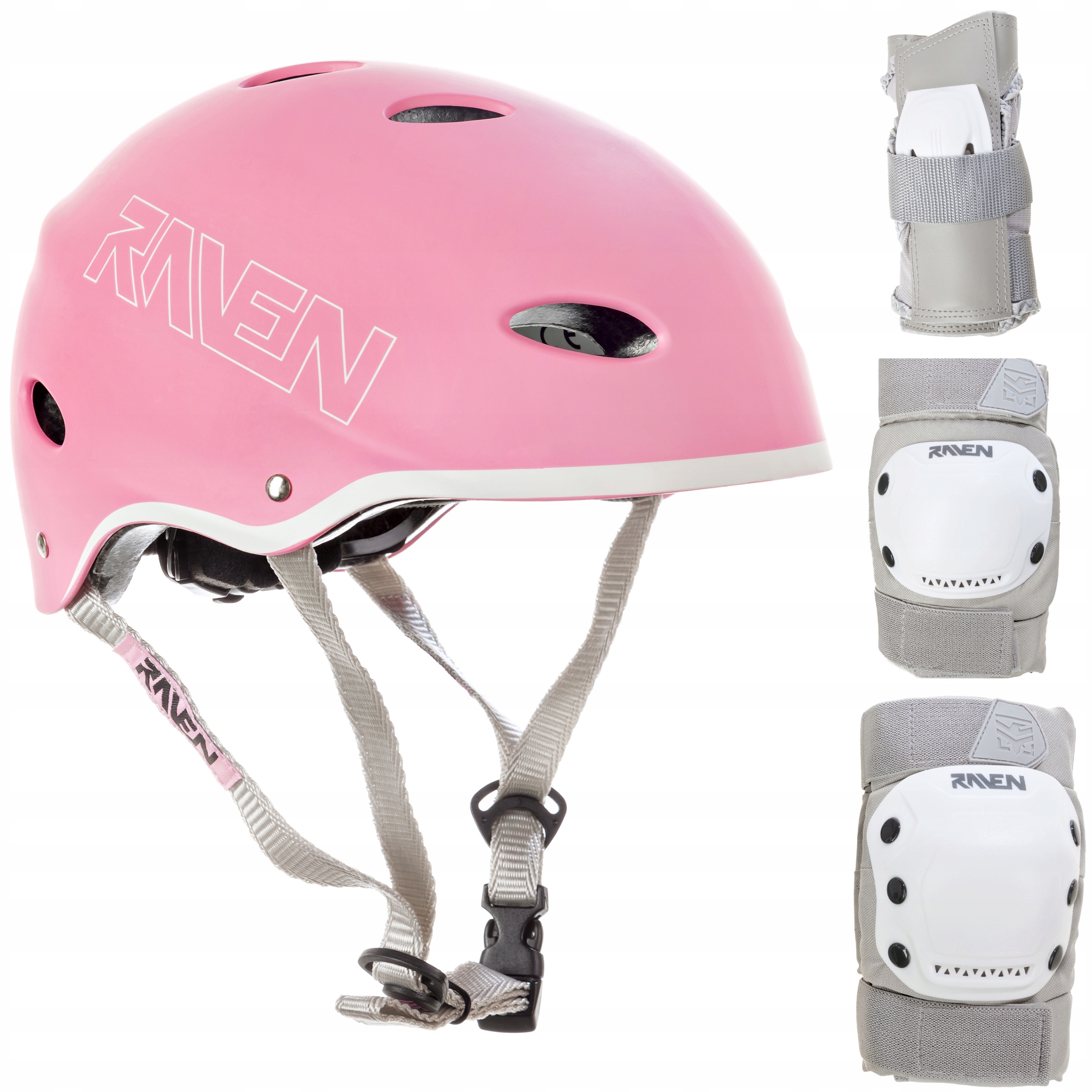 

Zestaw Raven Kask F511 Pink M+ Ochraniacze M
