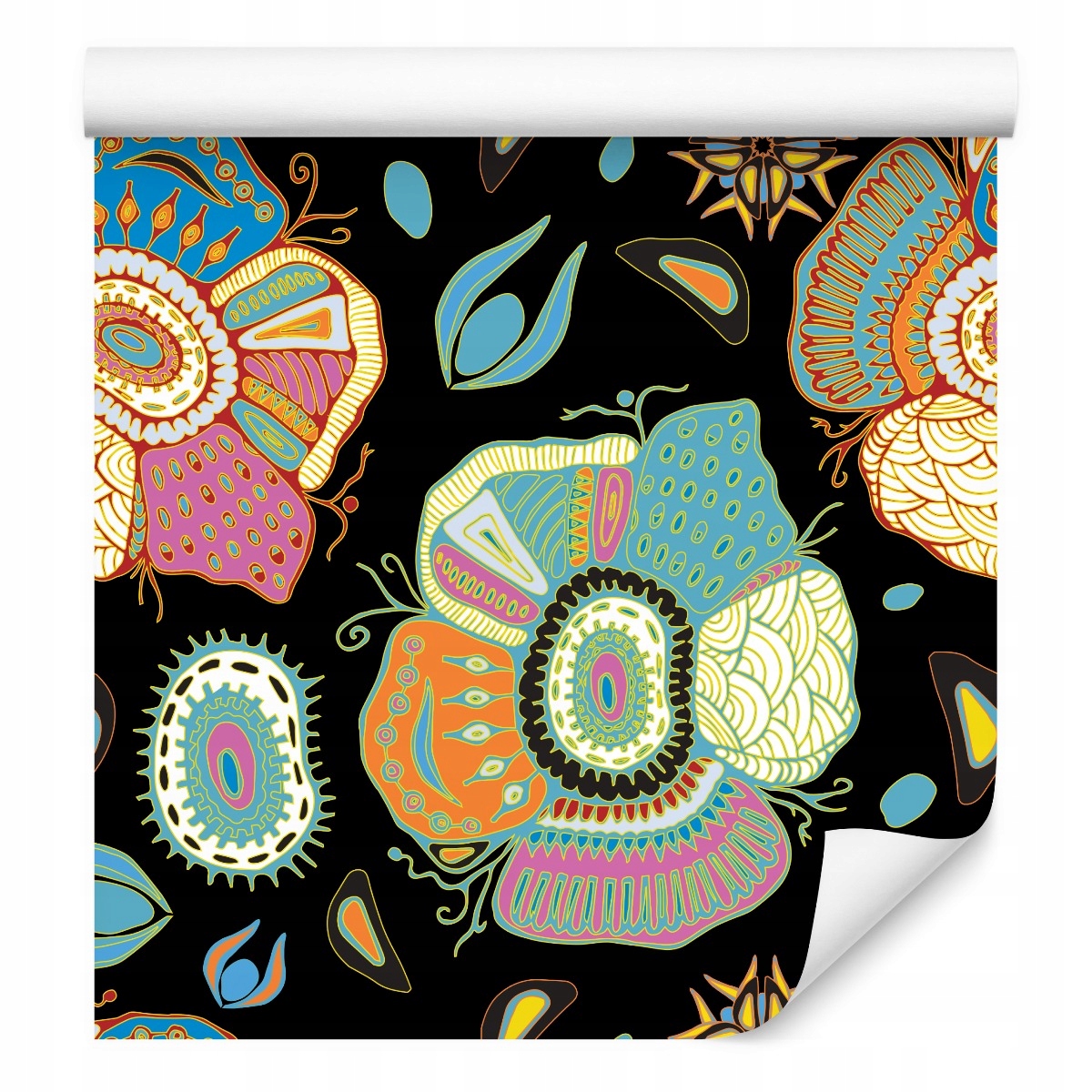 Tapeta do obývacího pokoje Abstraktní květy listy vzory