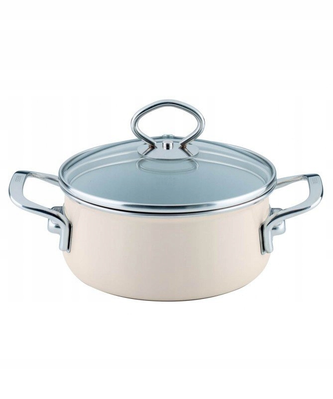 Hrniec Nízky s pokrievkou 16 cm Avorio Riess