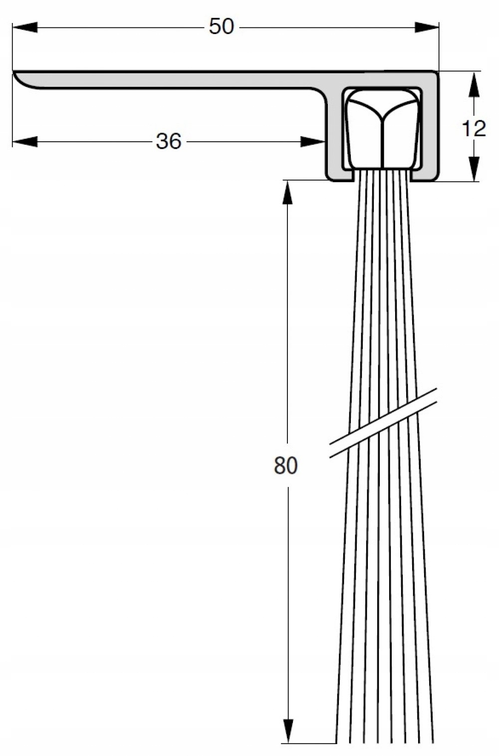 Kartáčové těsnění pro dveře, brány, hliníková lišta štětiny 100 cm