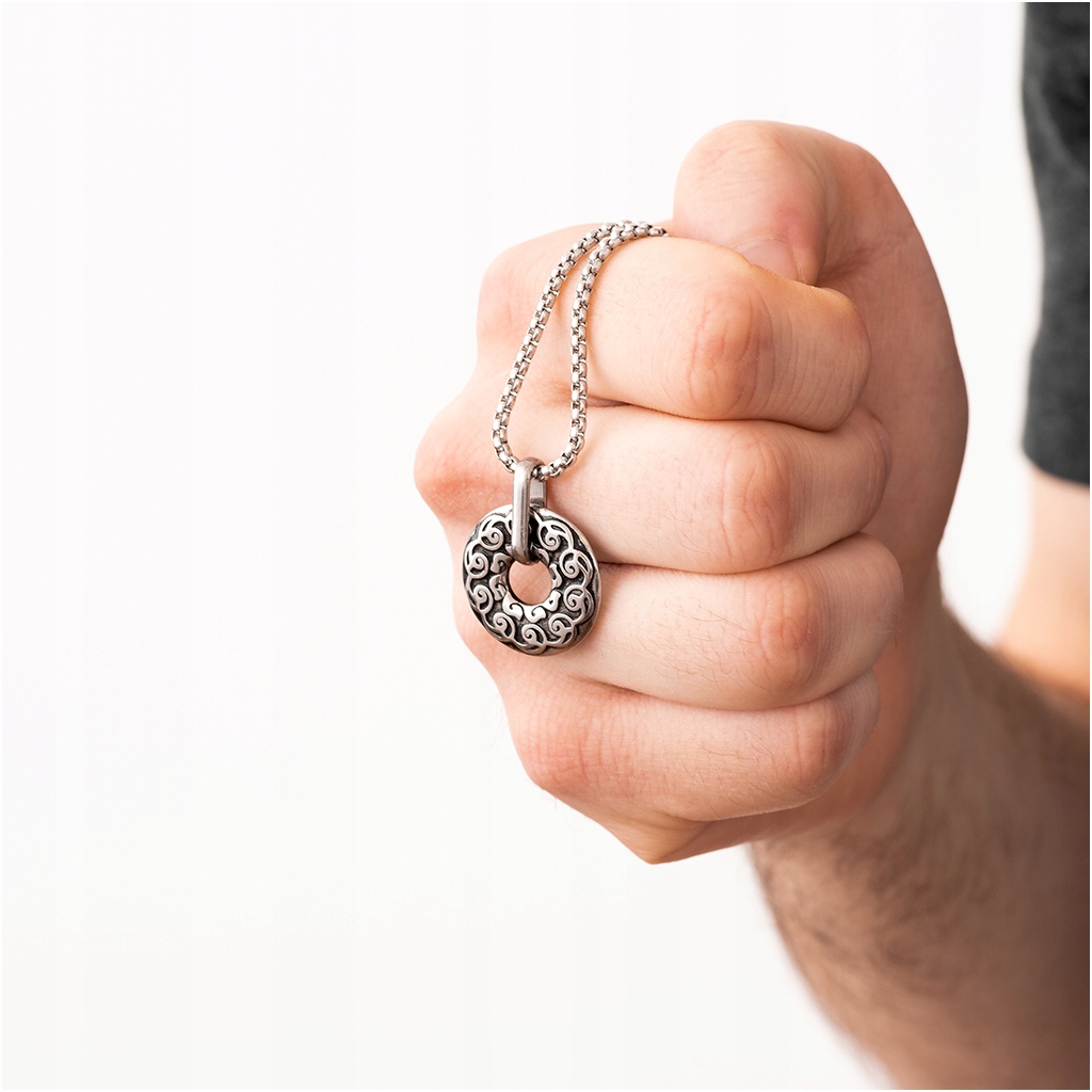 Zawieszka męska wisiorek okrągły RUNY VIKINGS ornamenty STAL szlachetna 316 Waga produktu z opakowaniem jednostkowym 1 kg