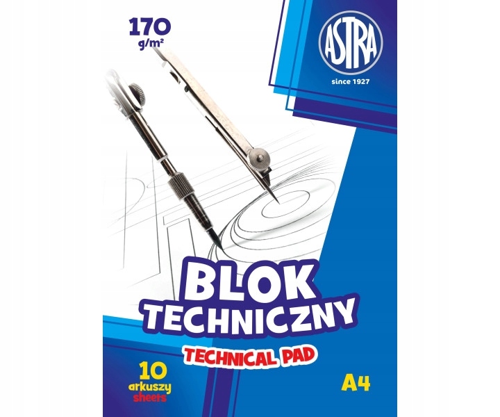 

Blok techniczny Astra A4/10k, 170g biały