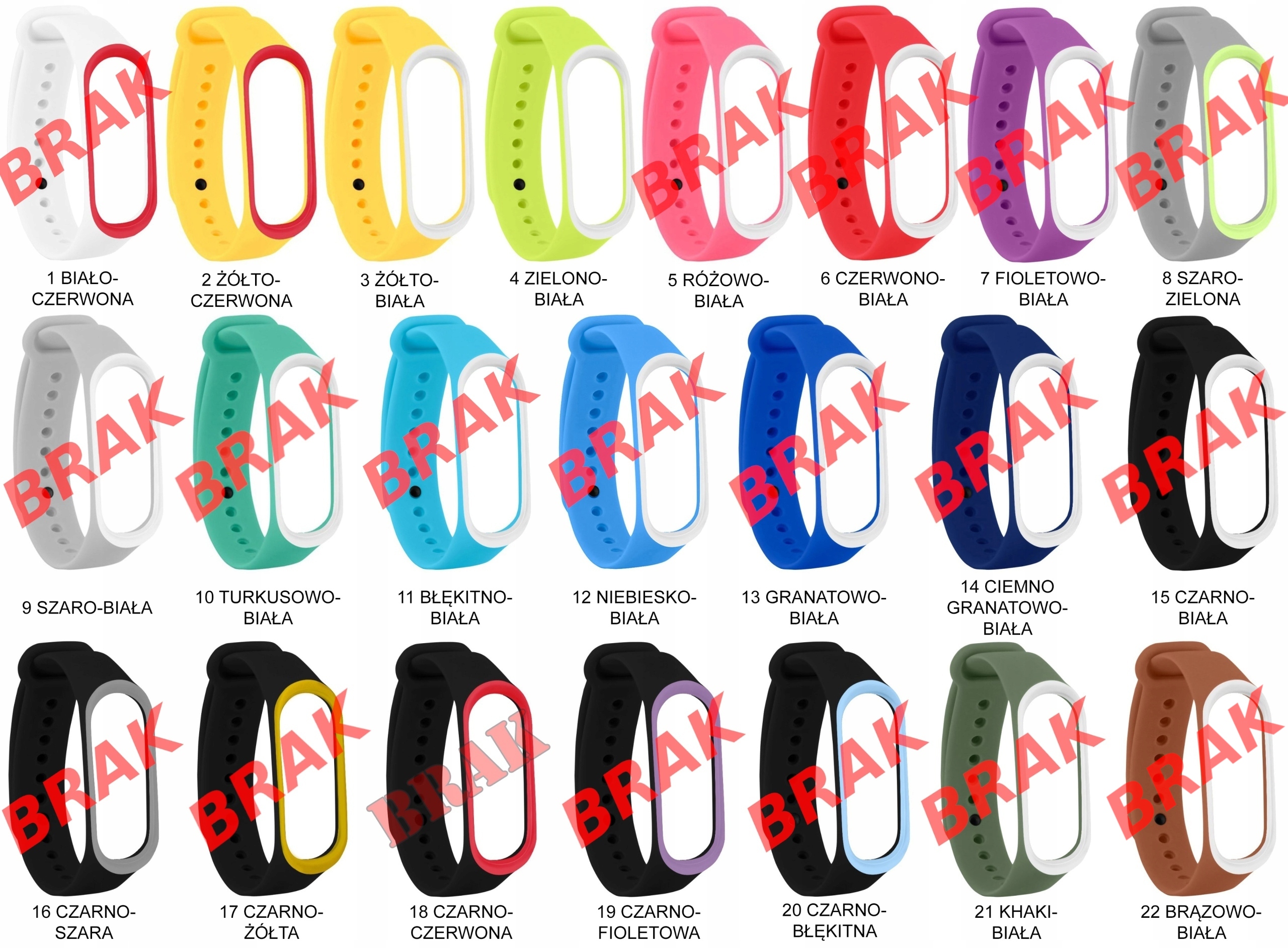 Opaska zamienna Xiaomi Mi Band3 pasek różne KOLORY Rodzaj smartband