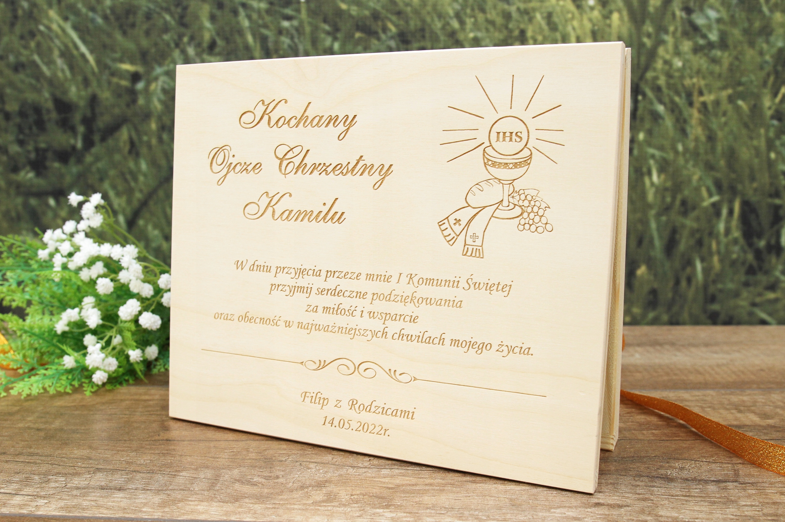 Podziękowanie dla Ojca Chrzestnego Komunia komunię Okazje komunia