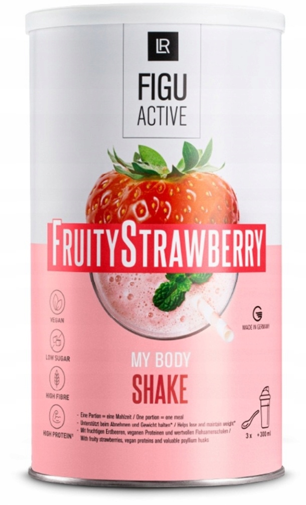 Lr Figu Active Fruity Strawberry shake jahodový nahrazuje jídlo 496 g
