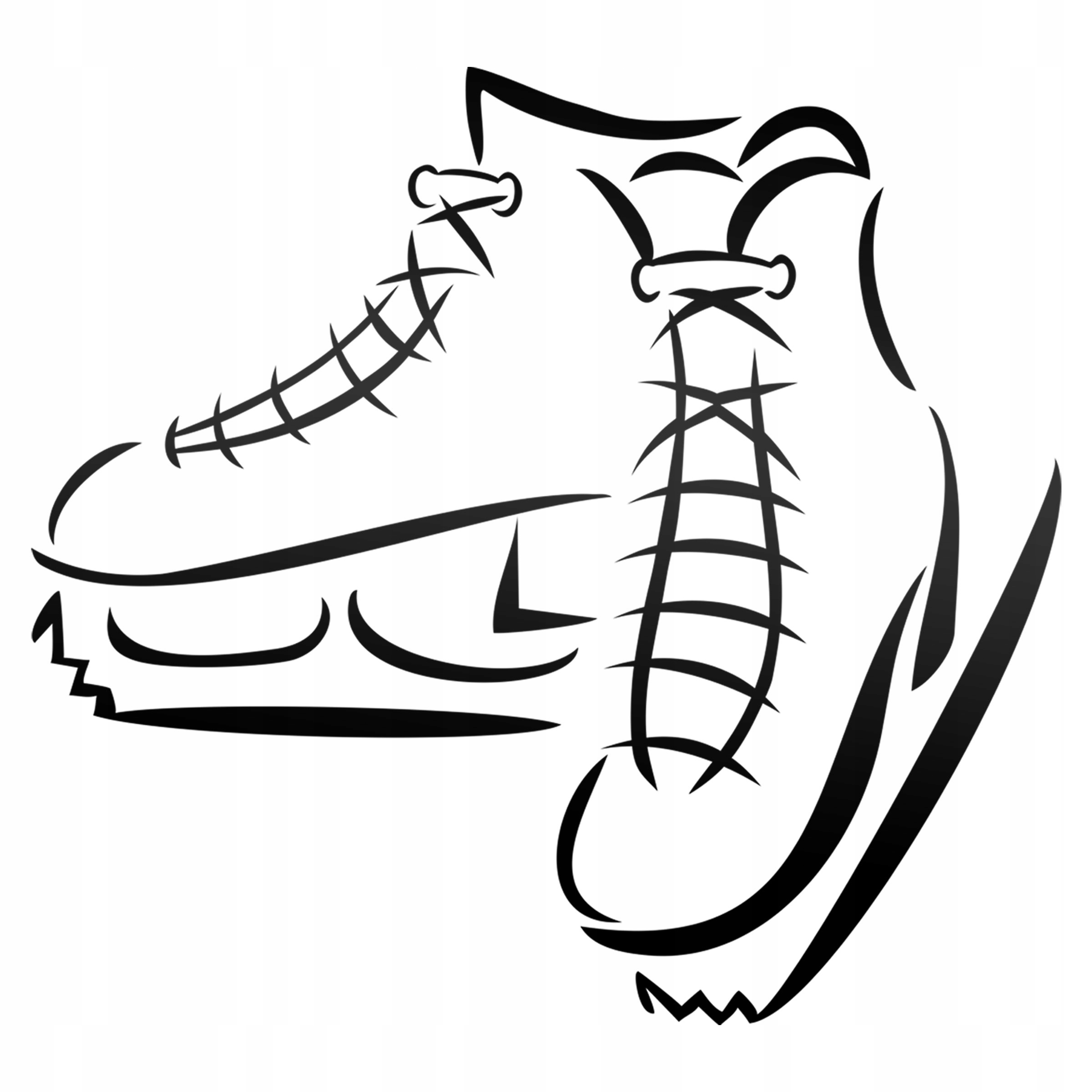 

Naklejka hobby na samochód Łyżwy odblaskowa czarna