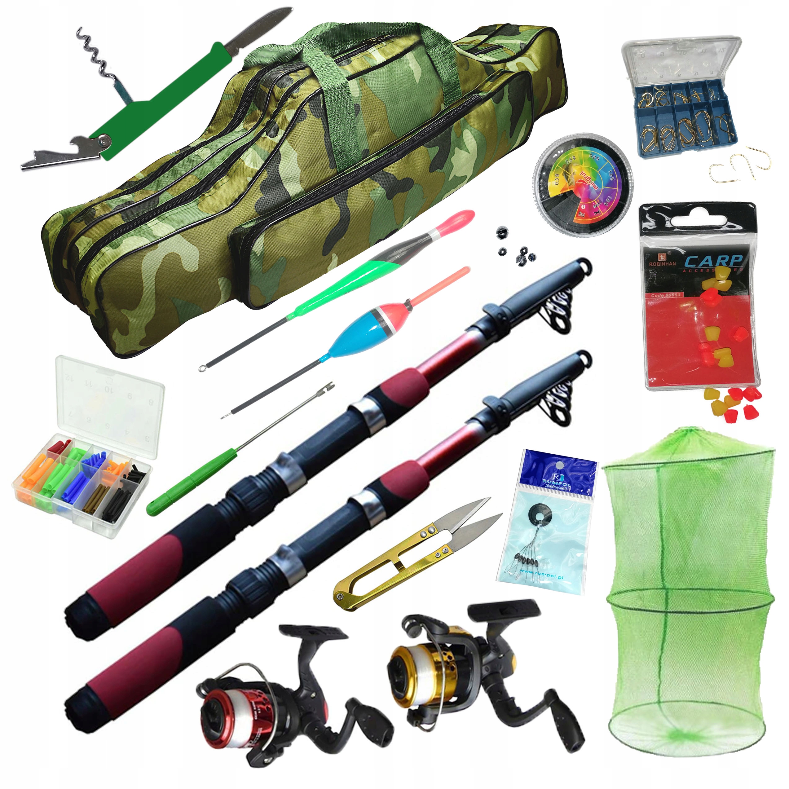 

Zestaw Wędkarski 2 x Wędka 2 x Kołowrotek Torba