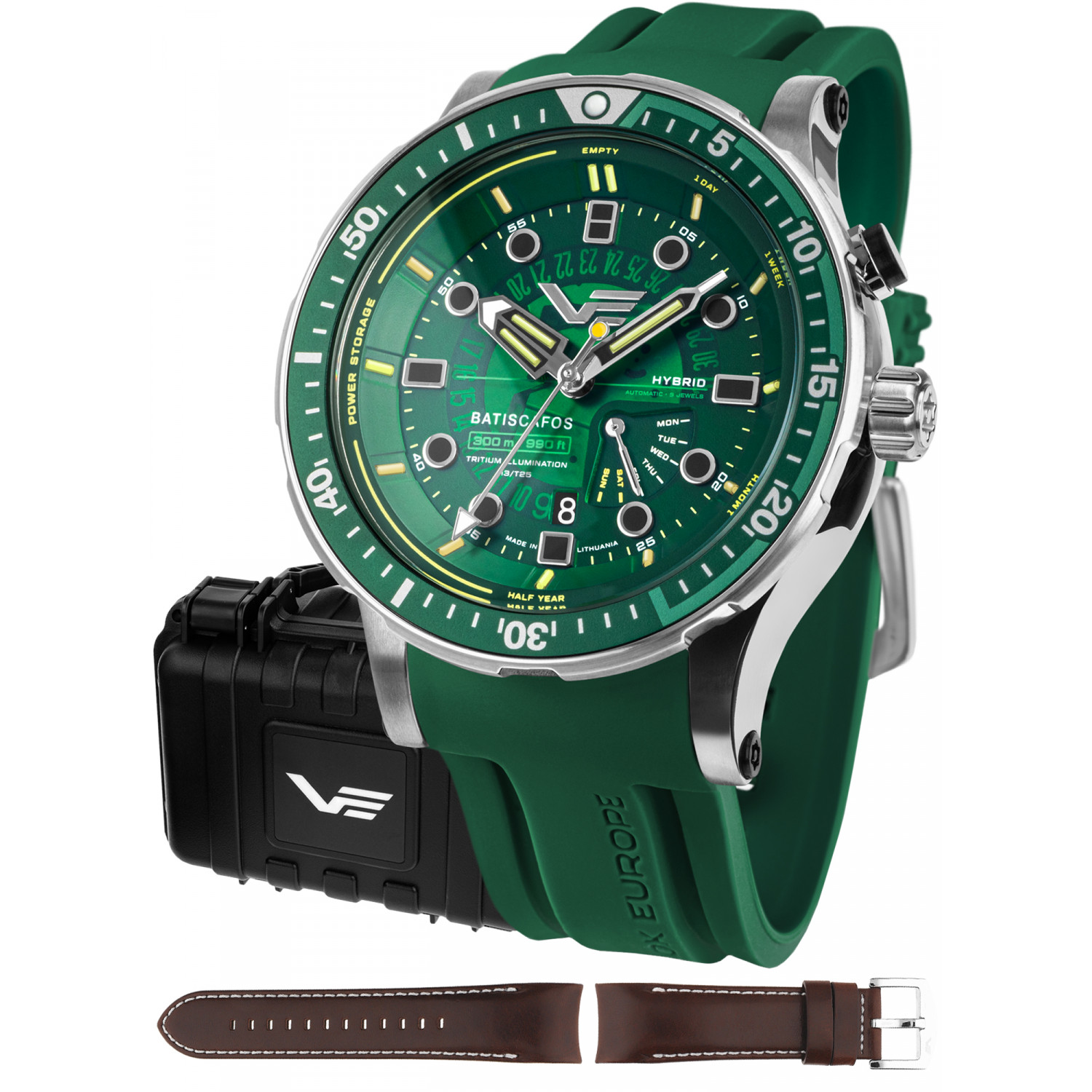 Pánské Hodinky Vostok Europe PX84-511A770S se zeleným řemínkem