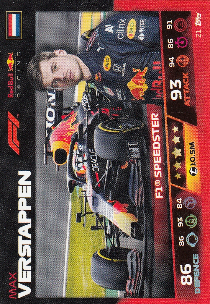 Karta Kolekcjonerska Topps Formula 1 2021 F1 Speedster Max Verstappen 21