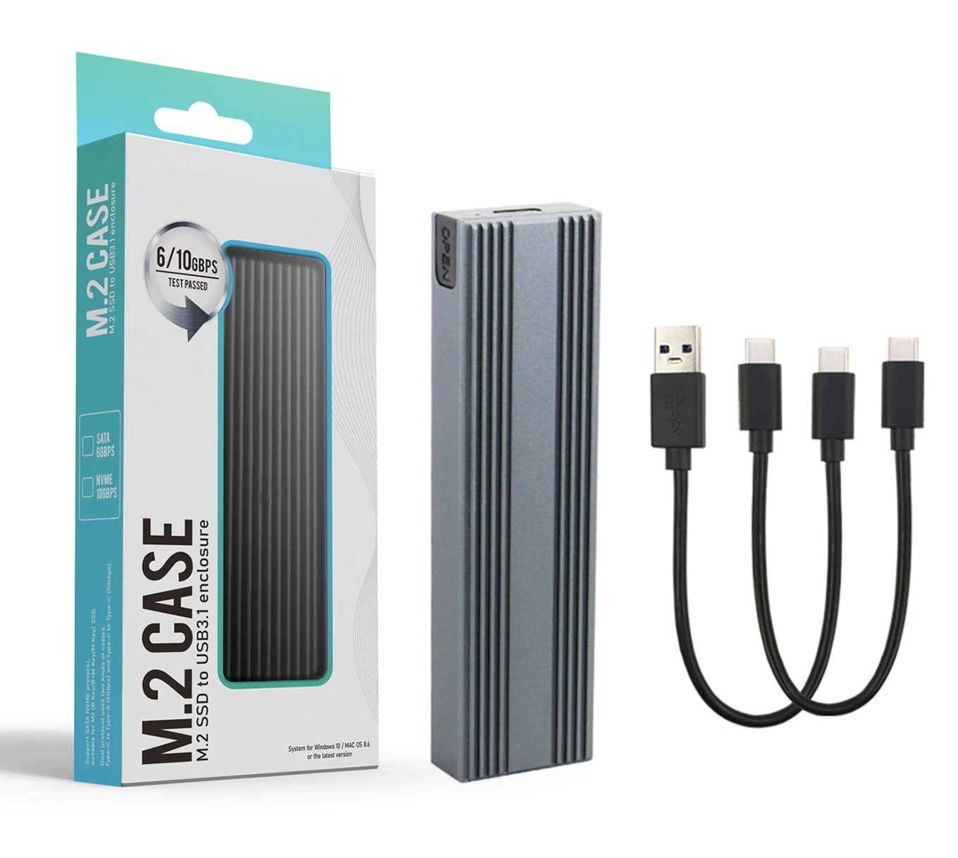 Pouzdro Ssd disku m.2 NVMe PCIe Usb 3.1 Adapter