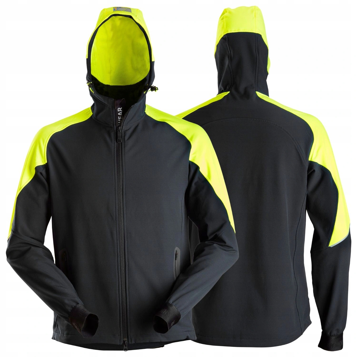 Kurtka softshell roboczy 2-kolorowy neon z kapturem Snickers 8025 XL