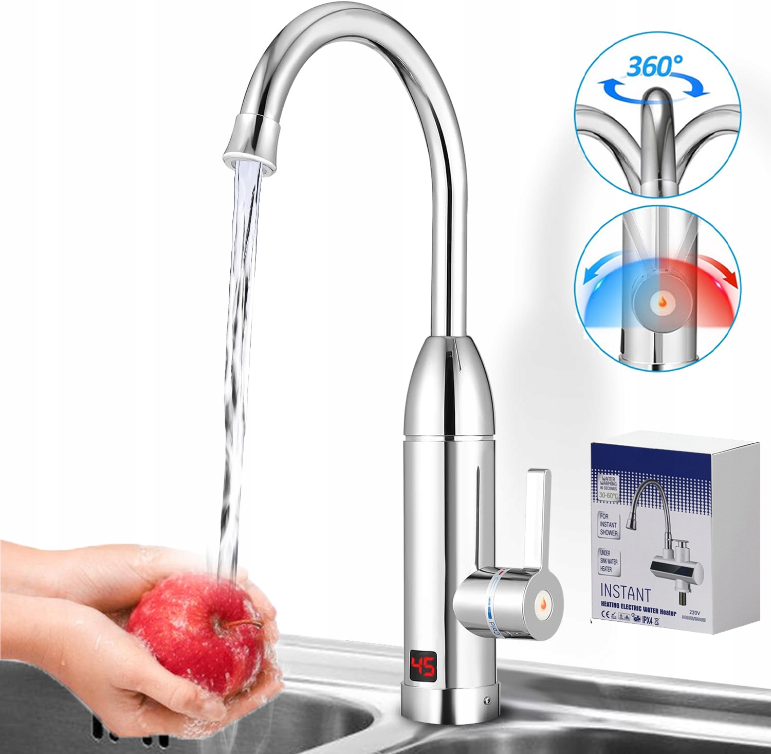 Kuchyňská Baterie S Ohřívačem 3000 W LCD, Displej Otočný O 360°