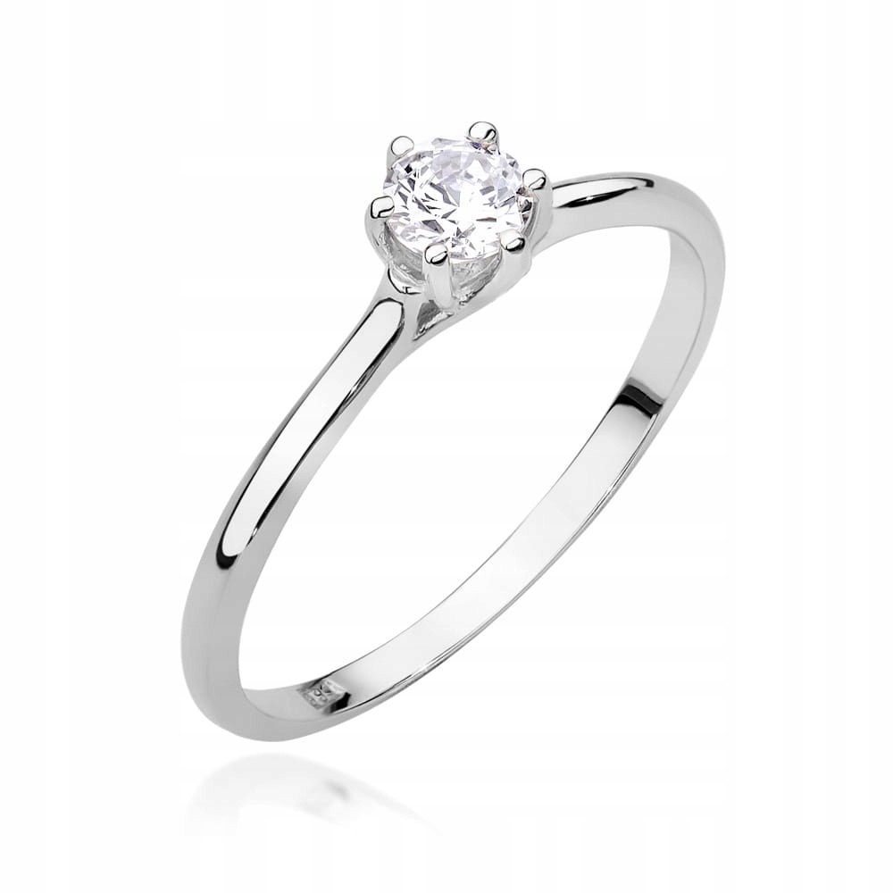 Prstýnek z bílého zlata s briliantem r12