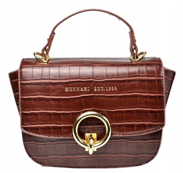 Torebka Damska MONNARI Wizytowa Brązowa Skóra