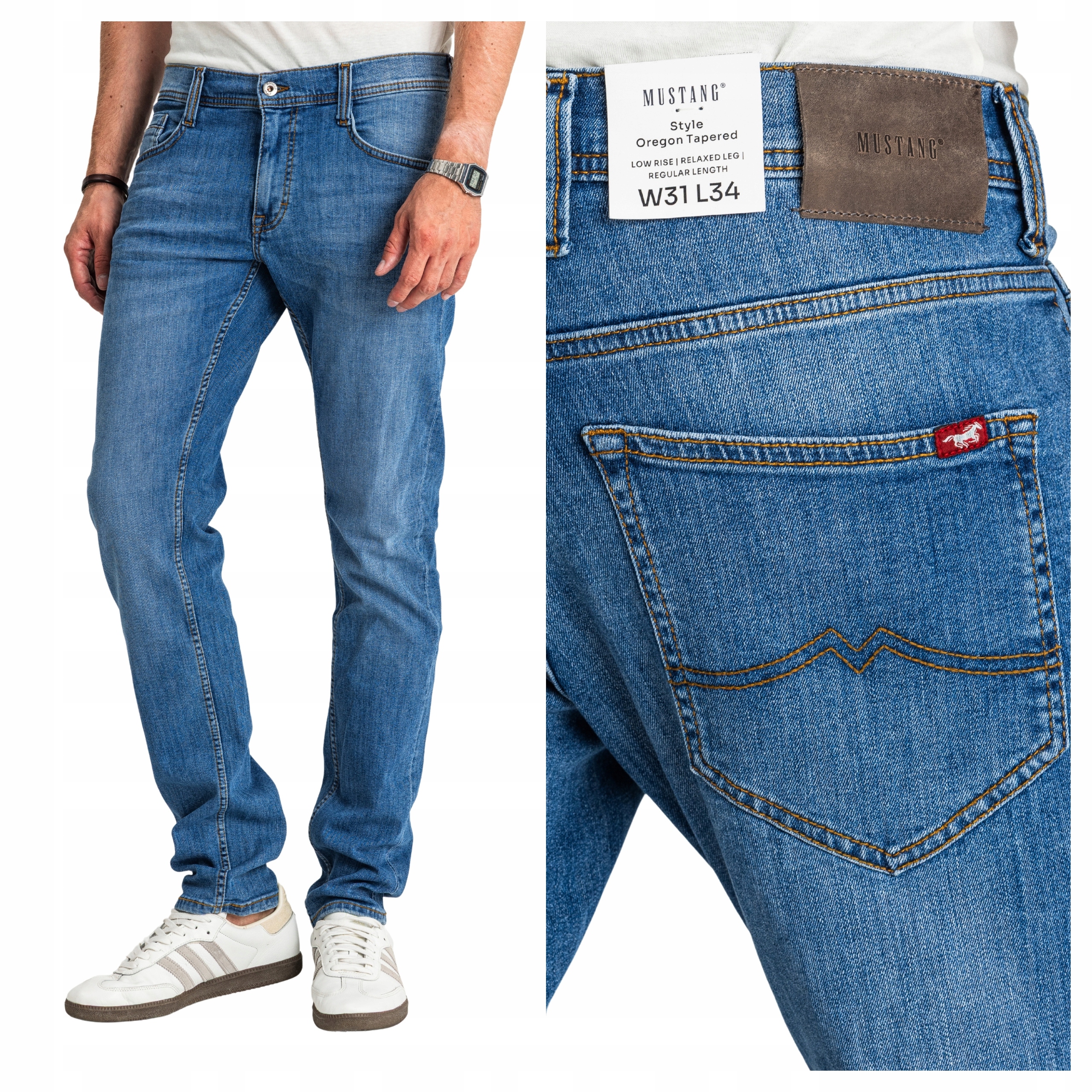 Mustang Oregon Tapered Pánské Džínové kalhoty Přiléhavé Zúžené Slim W35 L32