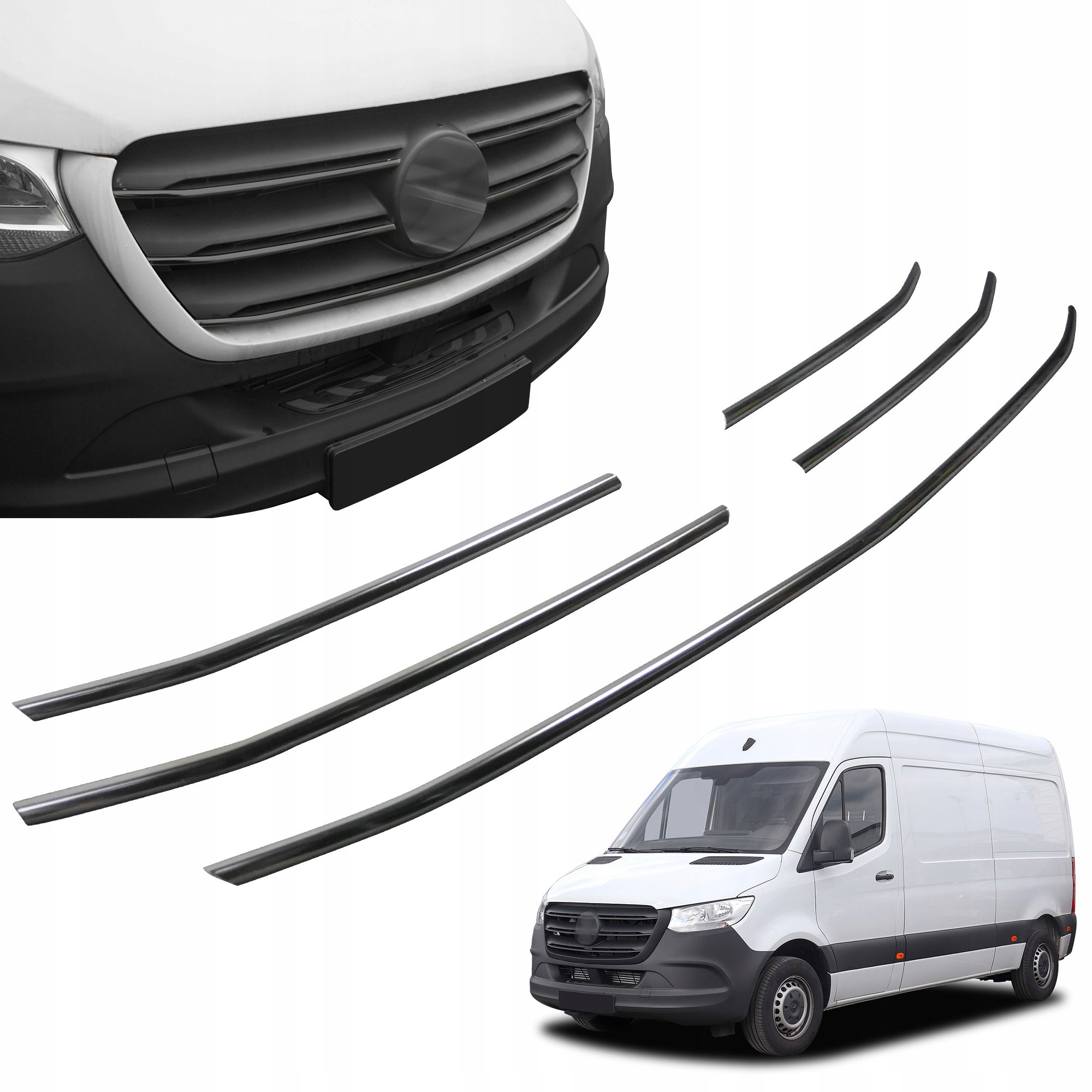 Lišty atrapy prednej grilovacej masky pre Mercedes Sprinter W907 2018-