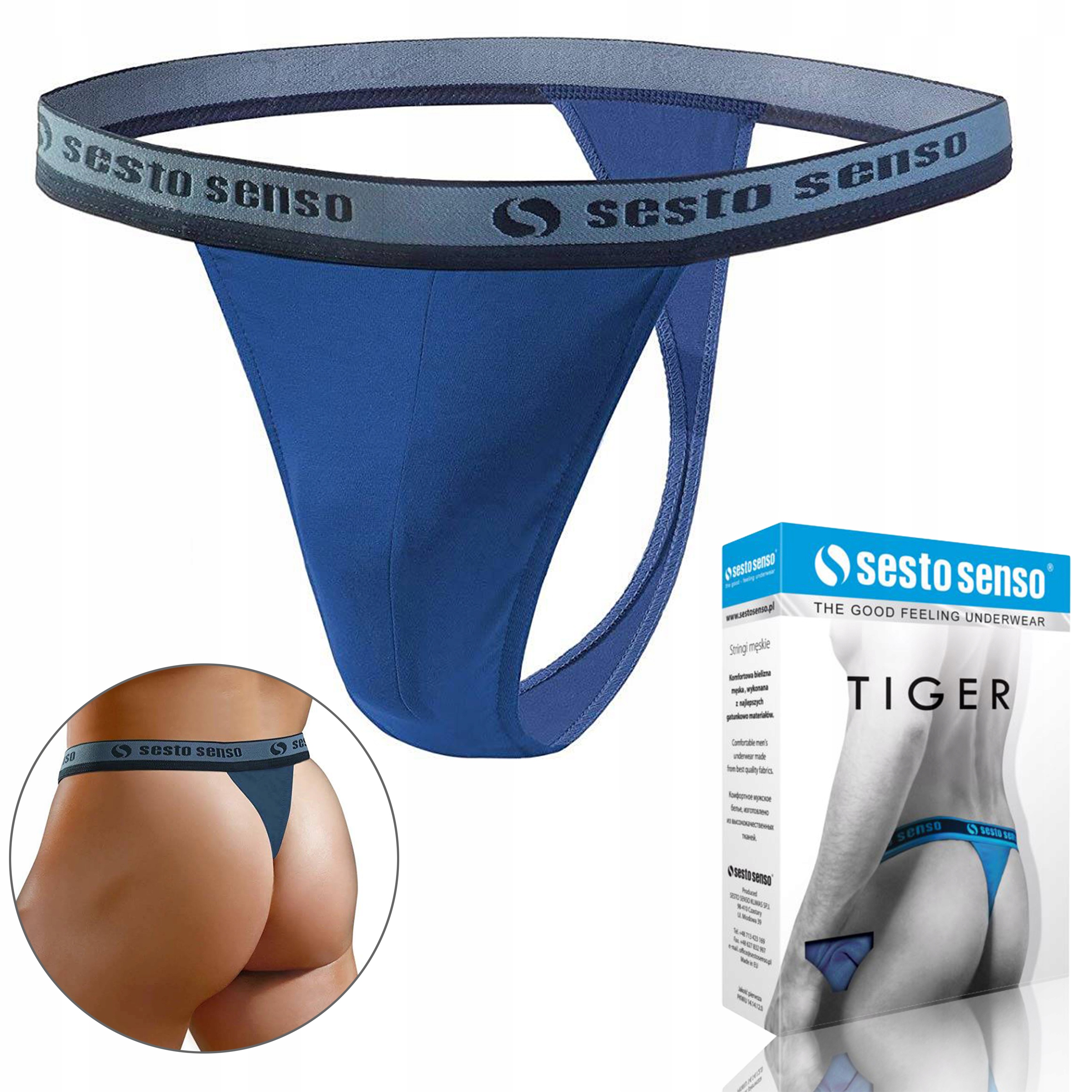 

Stringi męskie Sesto Senso Tiger, granatowe, M