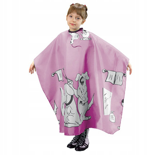 FOX BASIC LINE PELERYNA FRYZJERSKA DZIECIĘCA NA RZEP RÓŻOWA 95CMx120CM