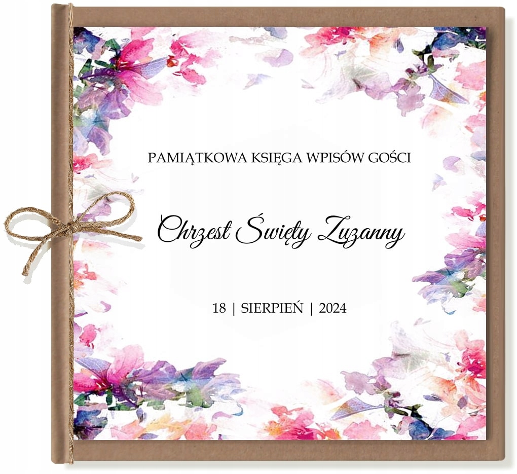 Księga gości na CHRZEST eko RUSTYK FLOWER