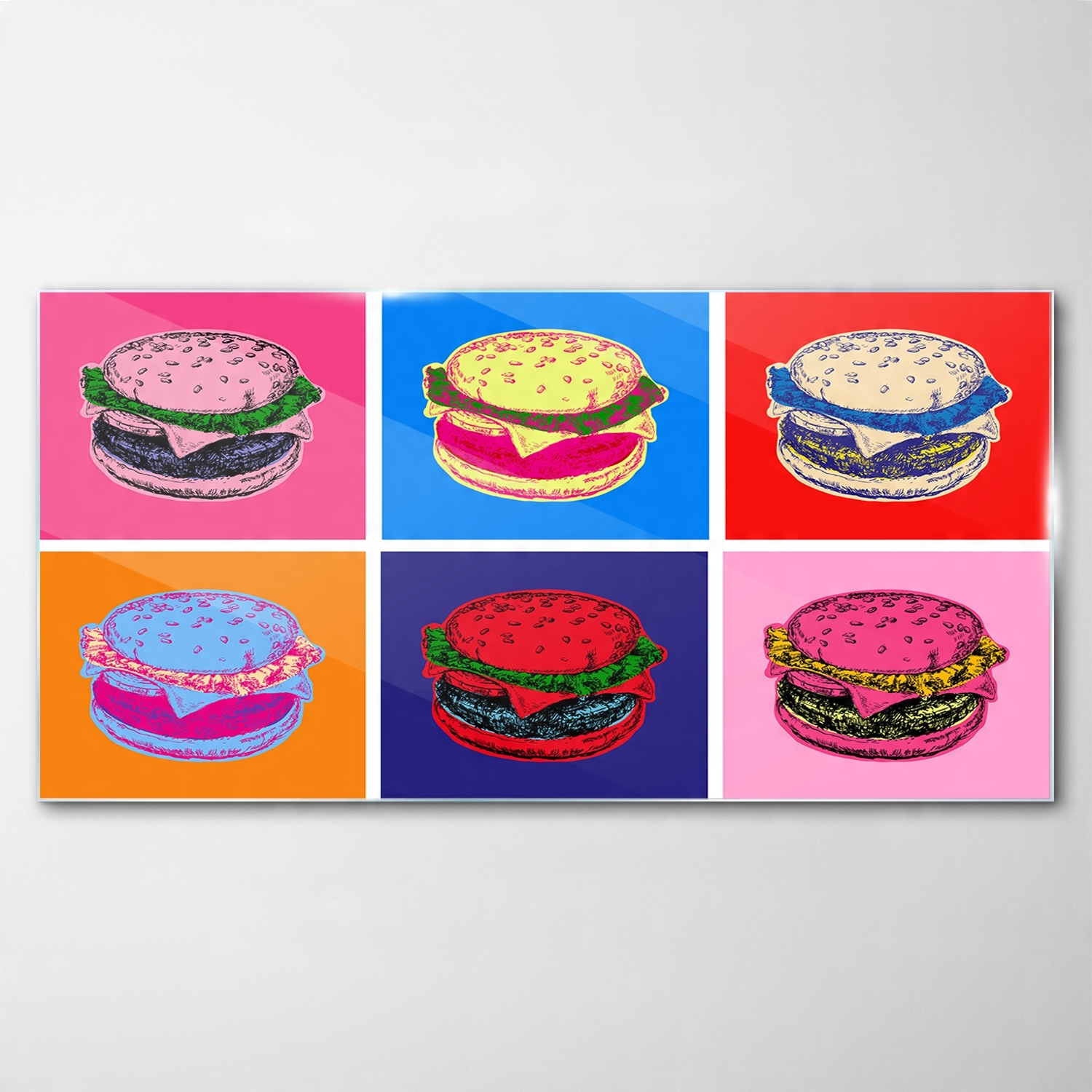 

Obraz na Szkle Dekor Burger Jedzenie Sztuka 120x60