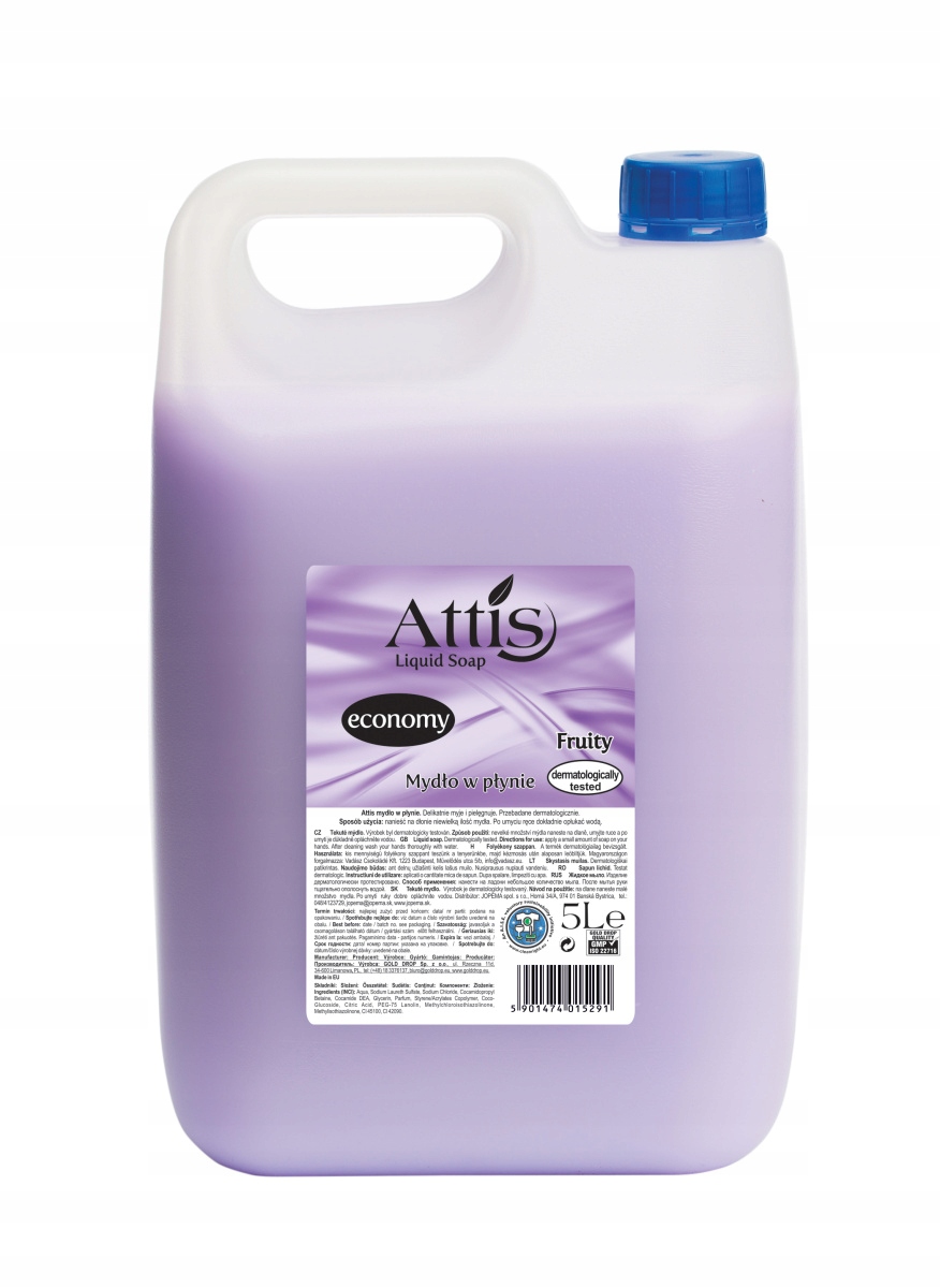 ATTIS MYDŁO W PŁYNIE ECONOMY 5L DELIKATNE FRUITY OWOCOWE