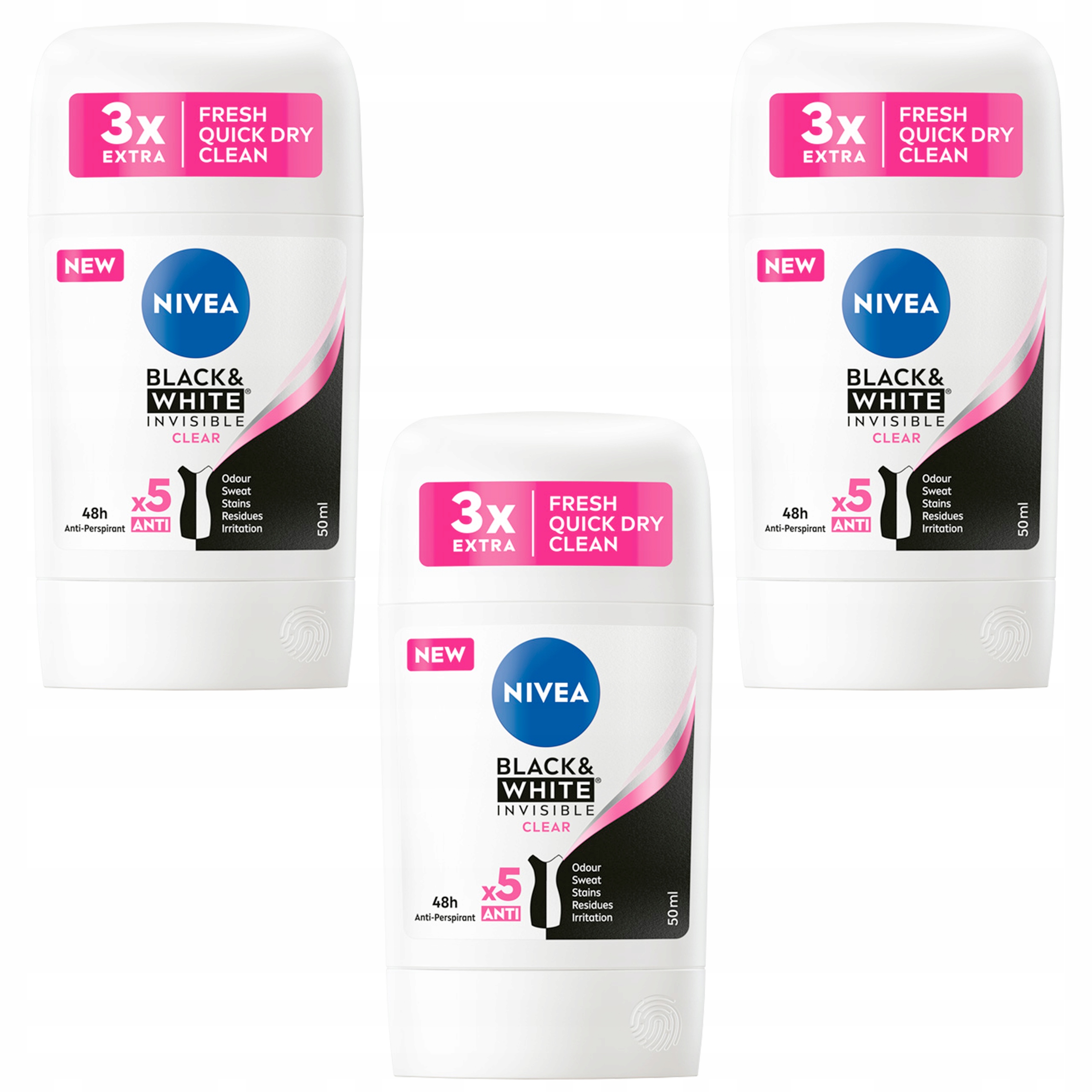 

Nivea Antyperspirant w sztyfcie Black&White *3