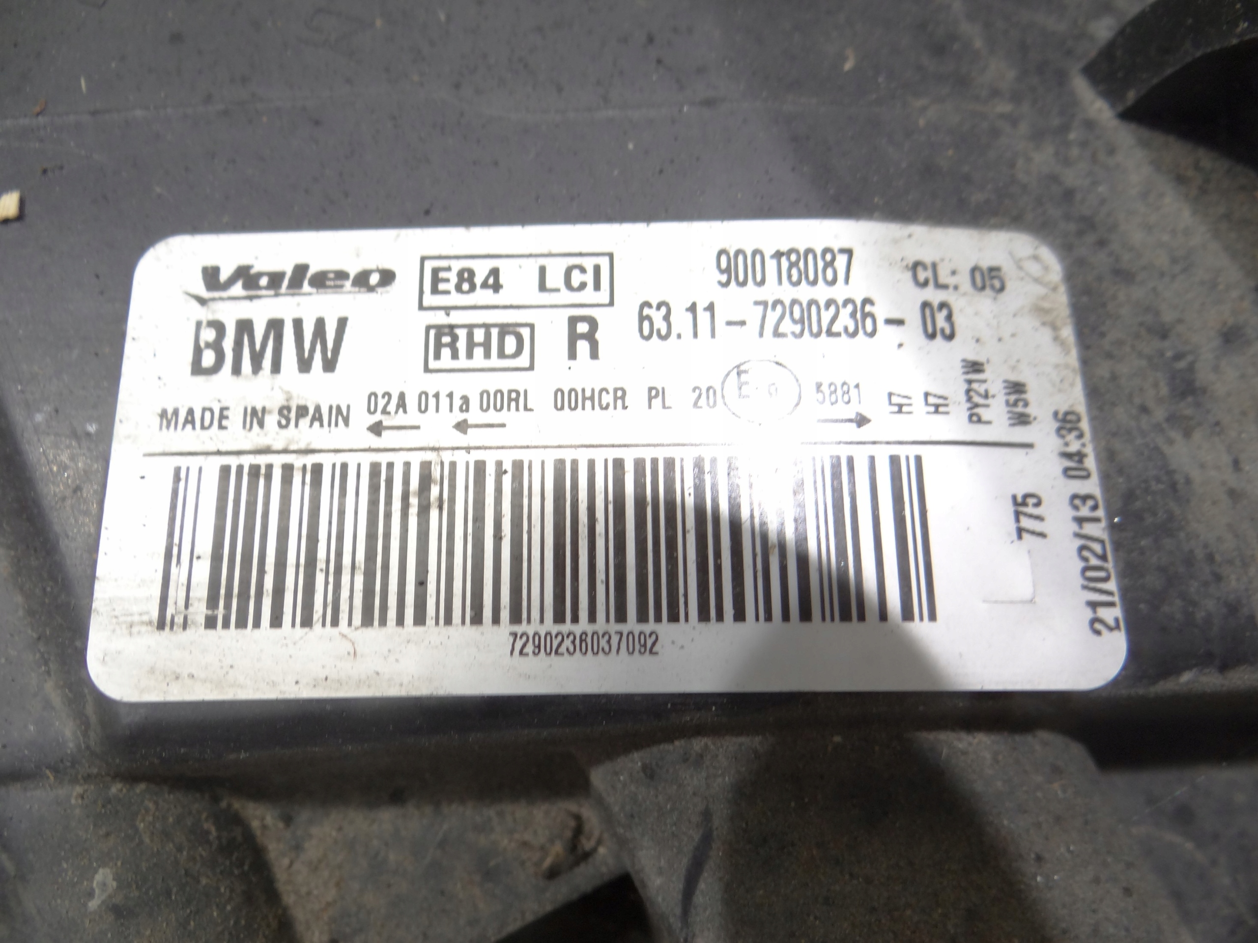 light right front BMW X1 E84 7290236