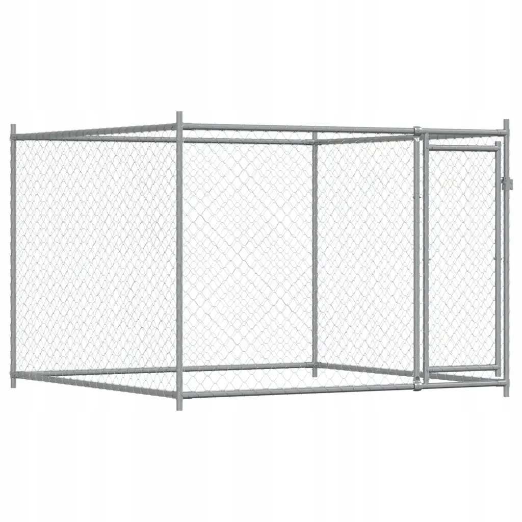 Mobilní klec pro psa z galvanizované oceli, 2x2x1,5 m, šedá