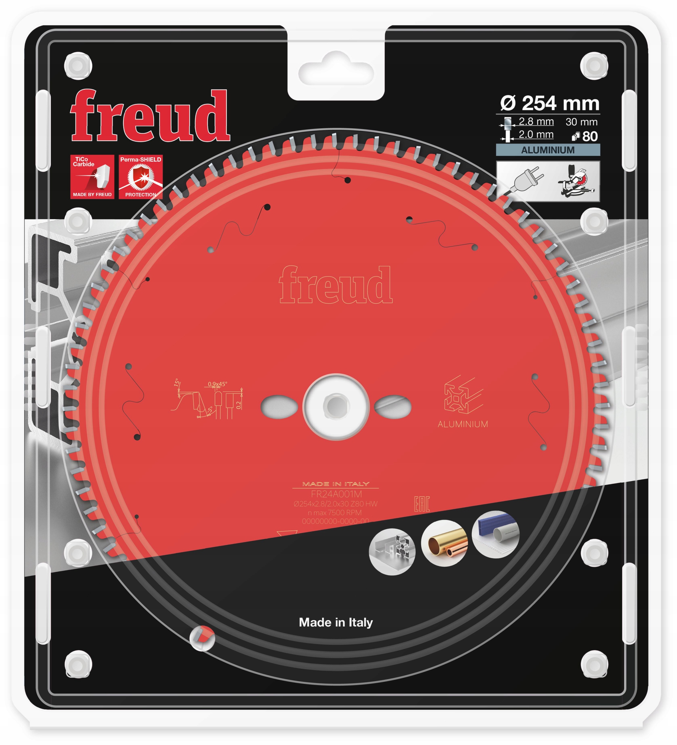 Freud Tarcza Tnąca Piła 254x30mm Z80 Aluminium Perfect Finish FR24A001M