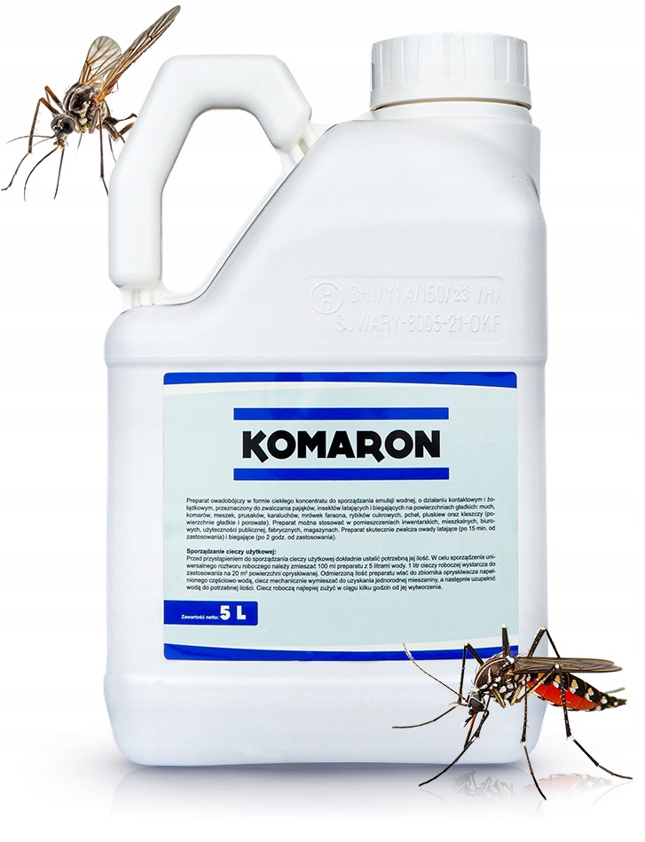 Wydajny Środek Na Komary, Muchy, Kleszcze Koncentrat Komaron Forte 5L