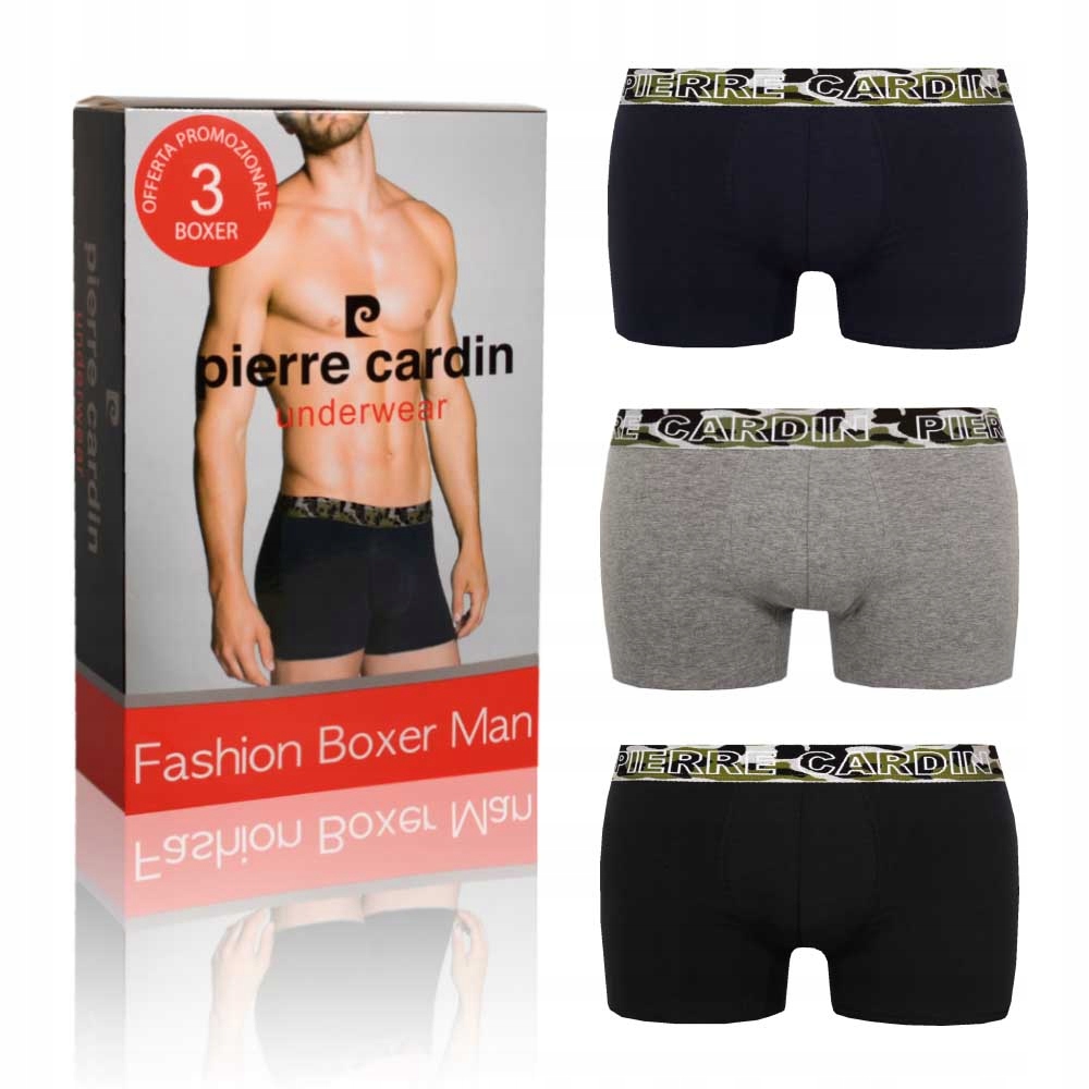 

Pierre Cardin Bokserki Męskie 3 szt. Military XL
