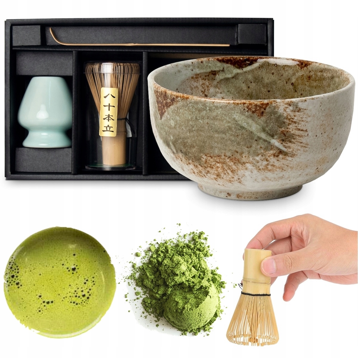 Zestaw Do Przygotowania Herbaty Matcha Jasny Hikari 4 Elementy Edo Japan